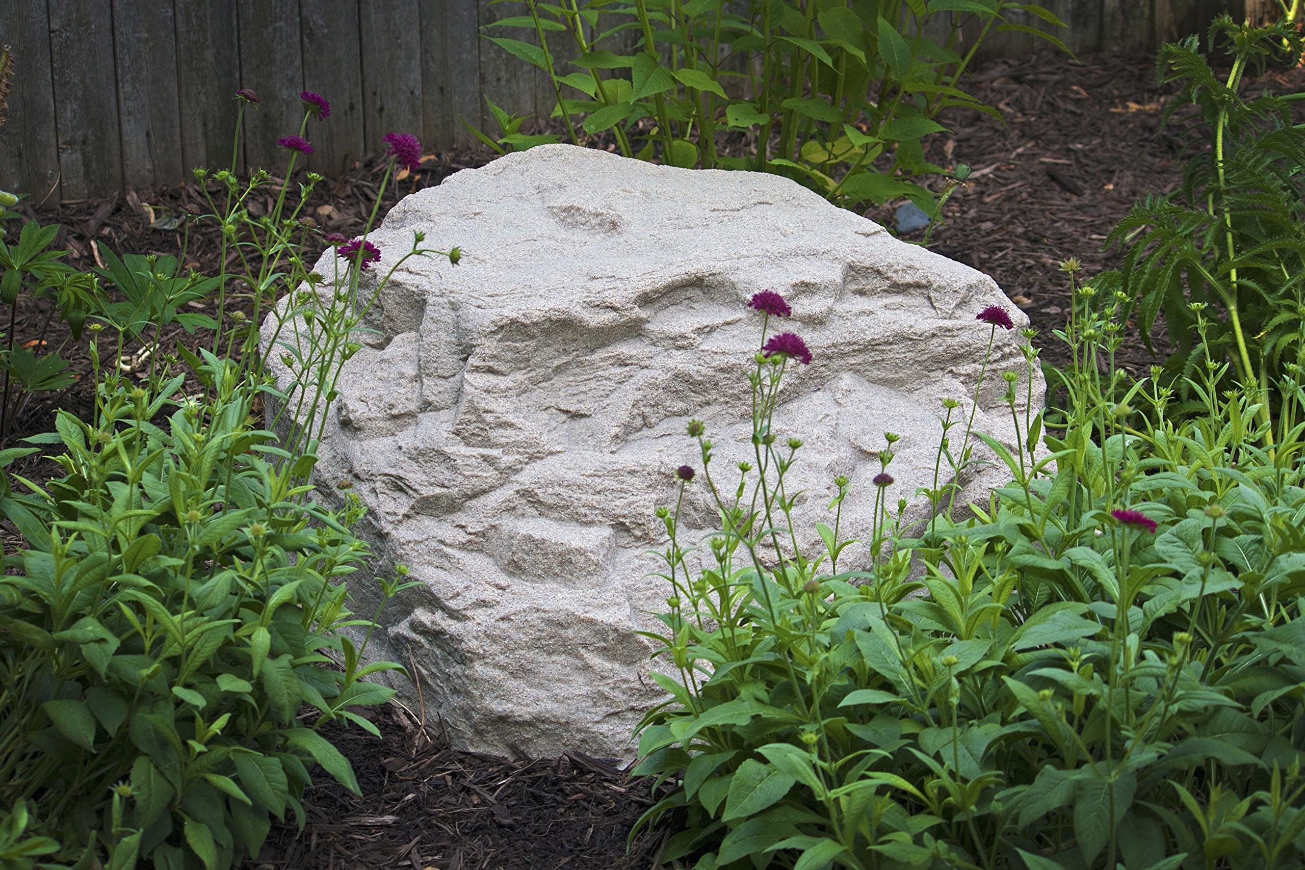 EMSCO Group Landscape Rock – Natural Sandstone Appearance – Low Profile Boulder – Lightweight – Easy to Install