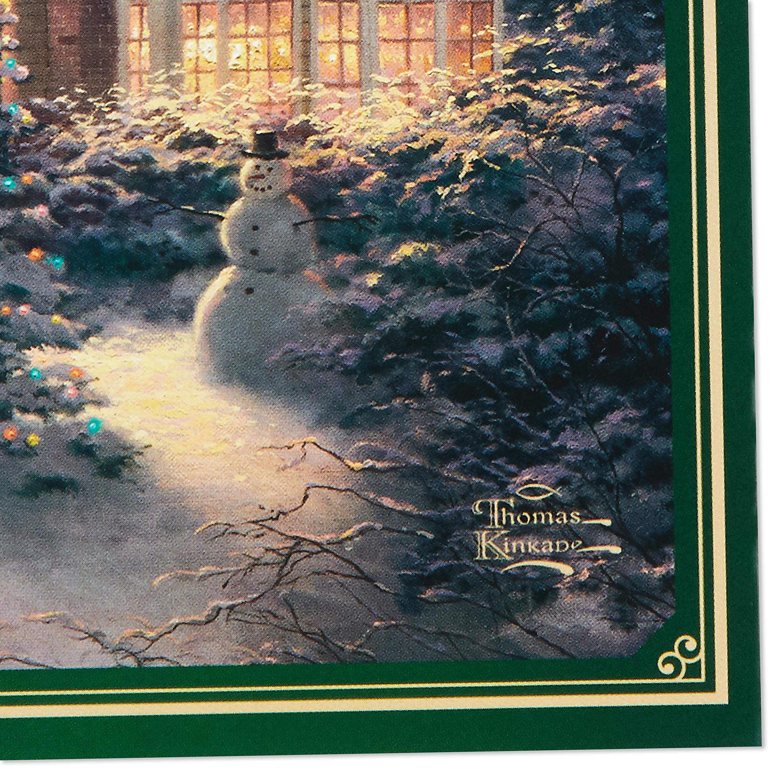 Hallmark Thomas Kinkade Pack of Christmas Cards, Snowy House (6 Holiday Cards with Envelopes)