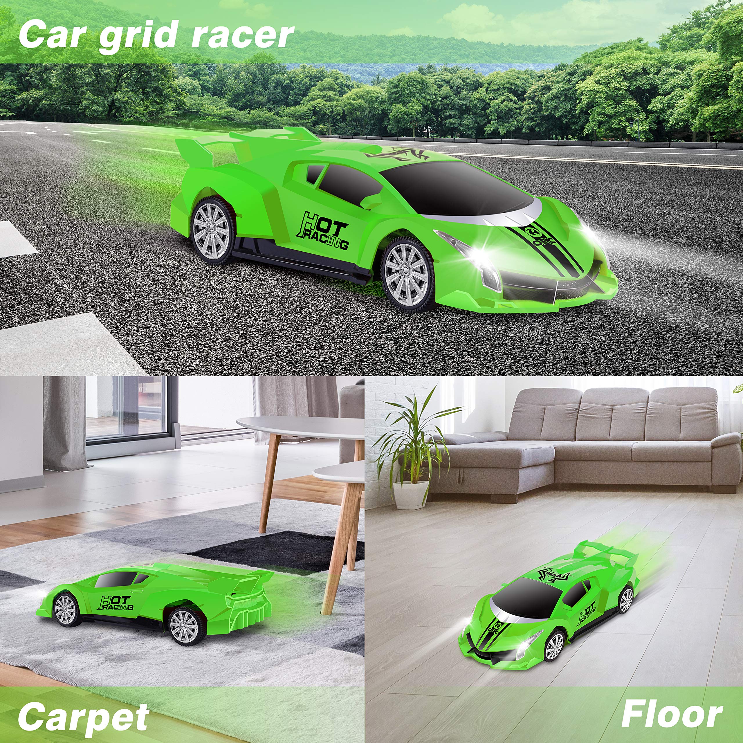 Remote Control Car, 2.4Ghz 1/18 Scale Model Racing Car Toys, RC Car for Kids and Boys with Cool Led Lights, Hobby RC Cars Toys for Age 3 4 5 6 7 8-12 Year Old Boys Girls Birthday Gifts