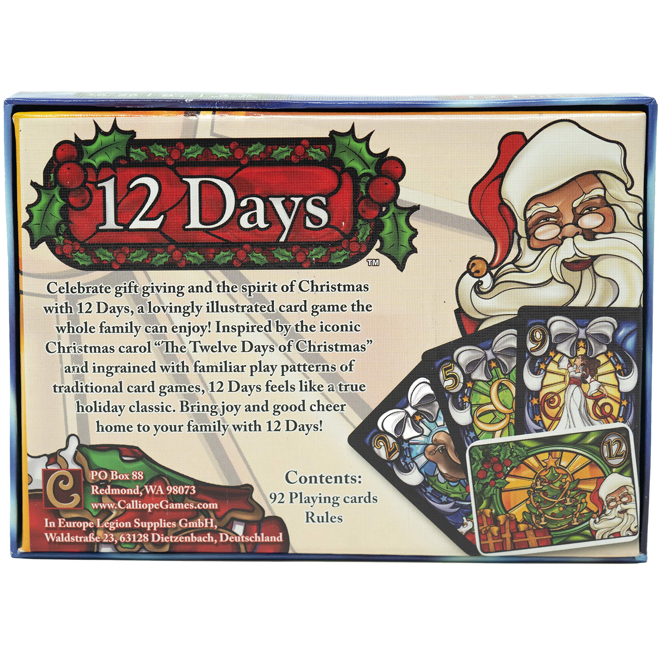 Calliope Games 12 Days of Christmas Kids Games Fun Card Game for Family Kid and Adults Gifts for Stocking Stuffer 3-5 Player