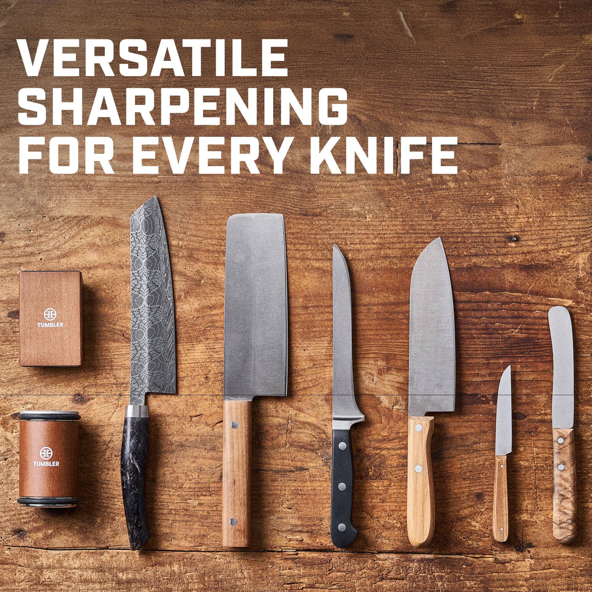 The Original Tumbler Rolling Knife Sharpener™ - Knife Sharpening Made Easy - Rolling Knife Sharpener Tool for Kitchen Knives - Knife Sharpener Kit Offers 15 & 20 Degree Sharpening