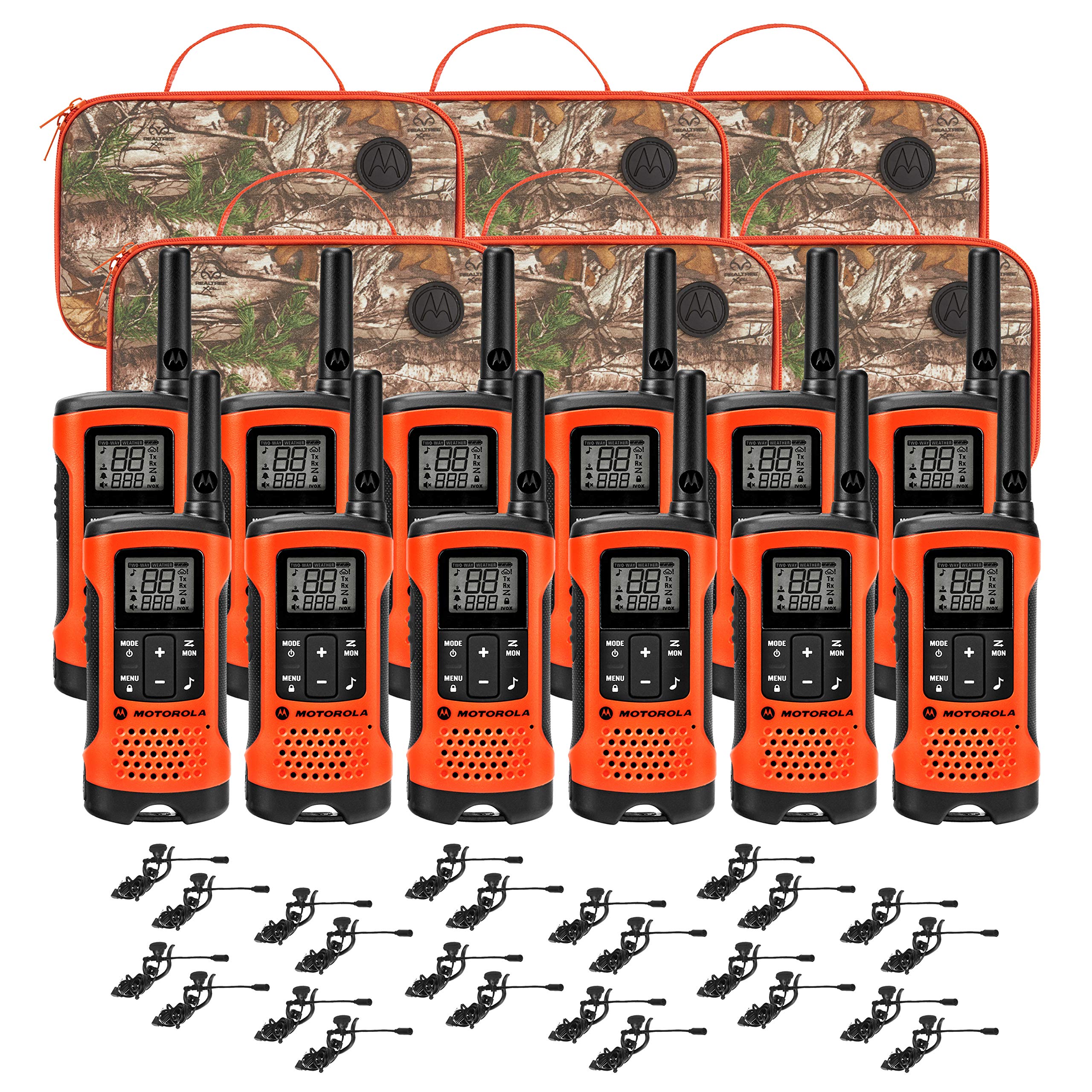 Motorola Talkabout T265 Two-Way Radio, 25 Mile, 12 Pack Bundle, Orange