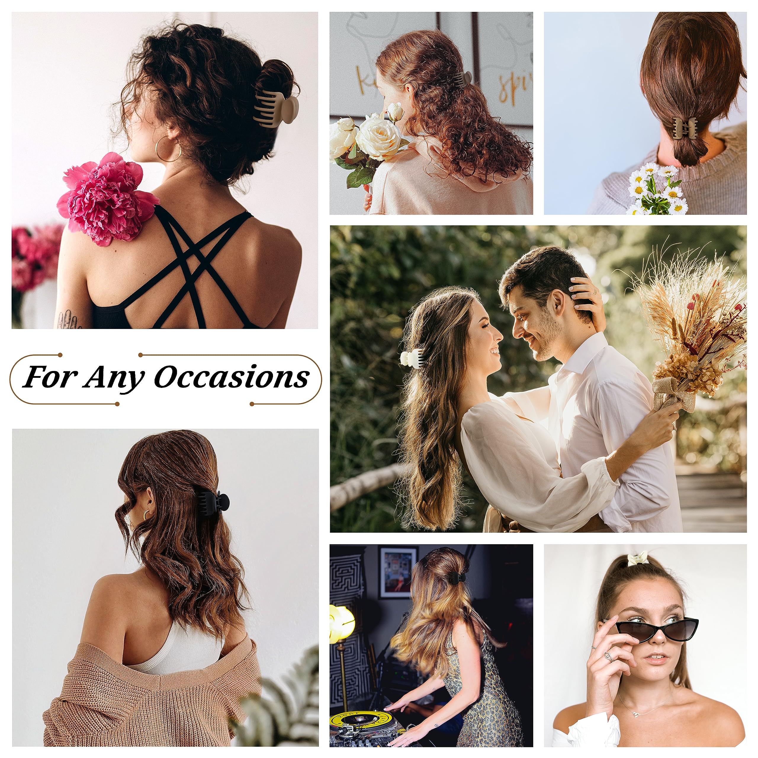 Double Row Teeth Hair Accessories, 20 Pack Matte No-slip Small Claw Clips for Thin Hair