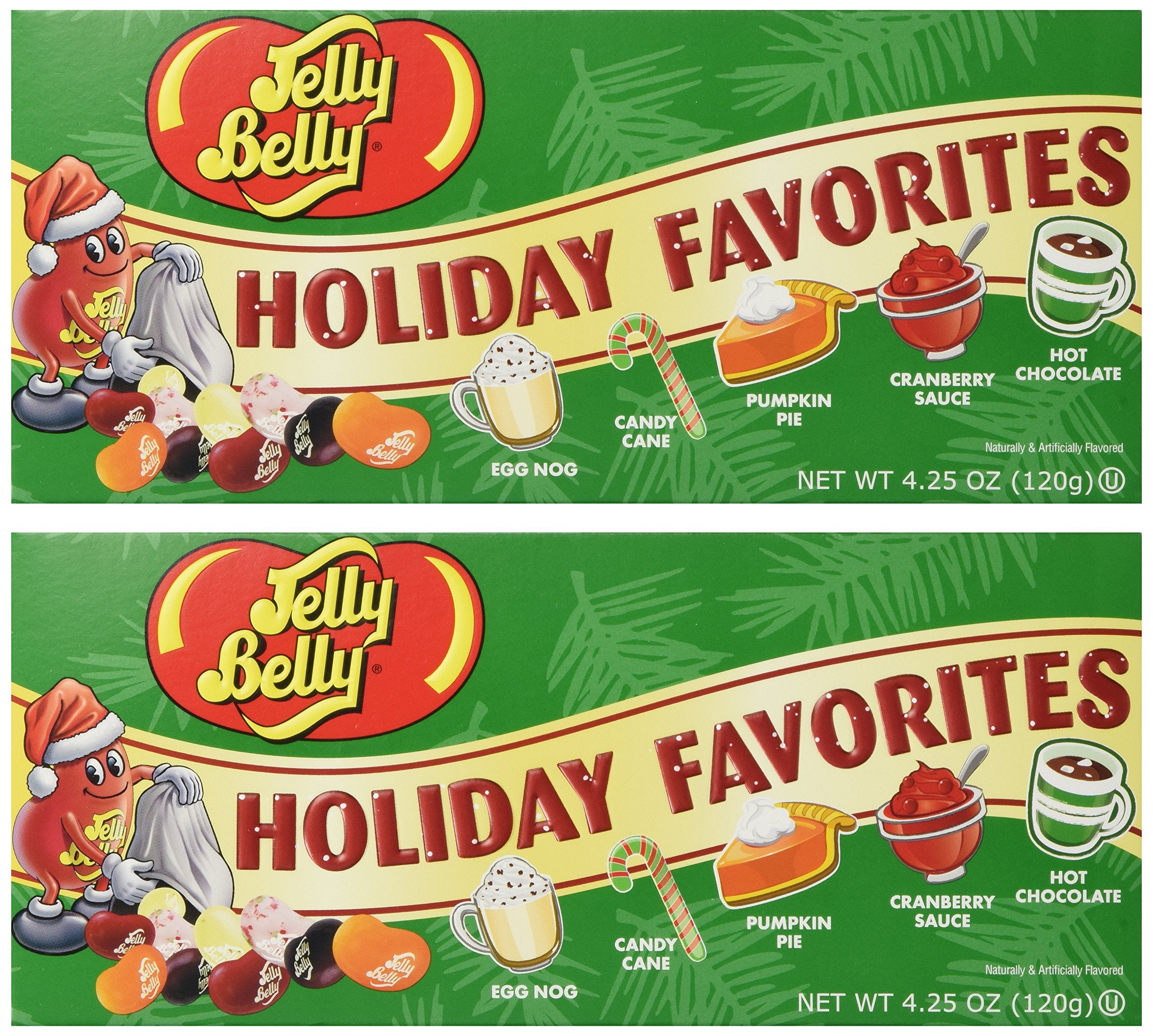 (Set/2) Jelly Belly Christmas Holiday Favorite Flavored Candy Beans Gift Box,8.5 oz