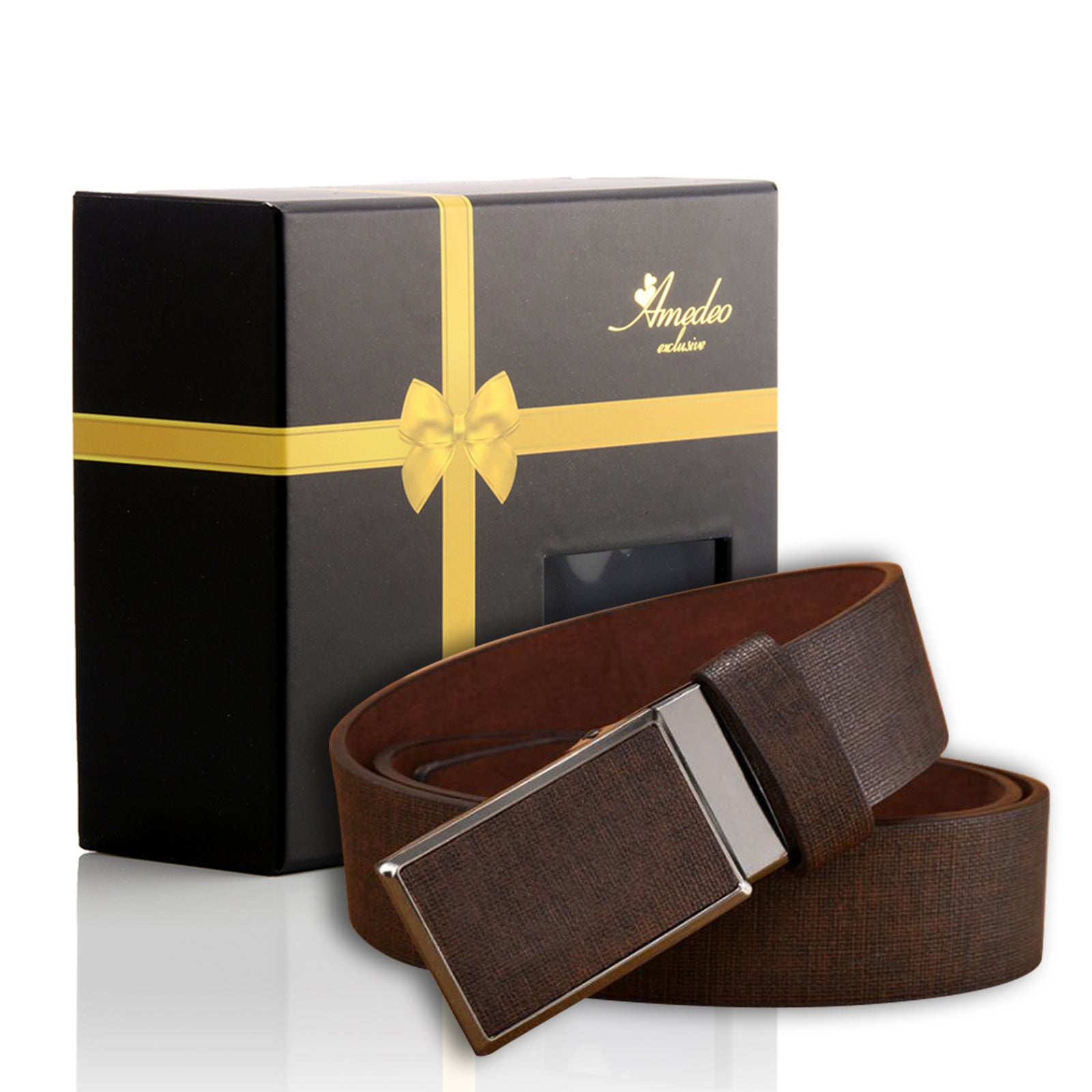 Men's Stainless Steel Buckle-Brown Belt