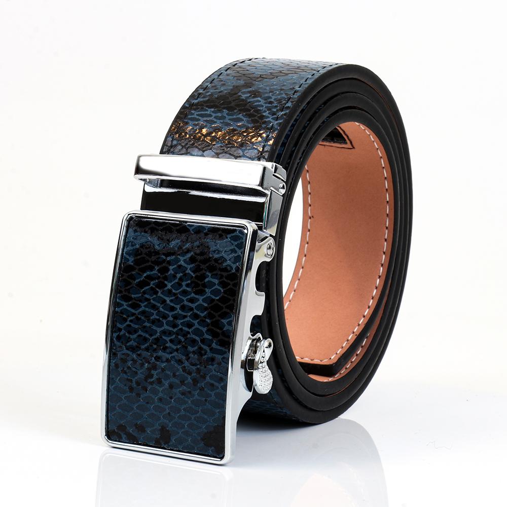 Mens Adjustable Ratchet Slide Buckle Belt - Genuine Leather Automatic