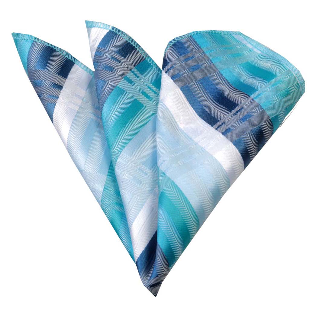 Multi Color Blue and White Premium Quality Men's Pocket Square Hanky