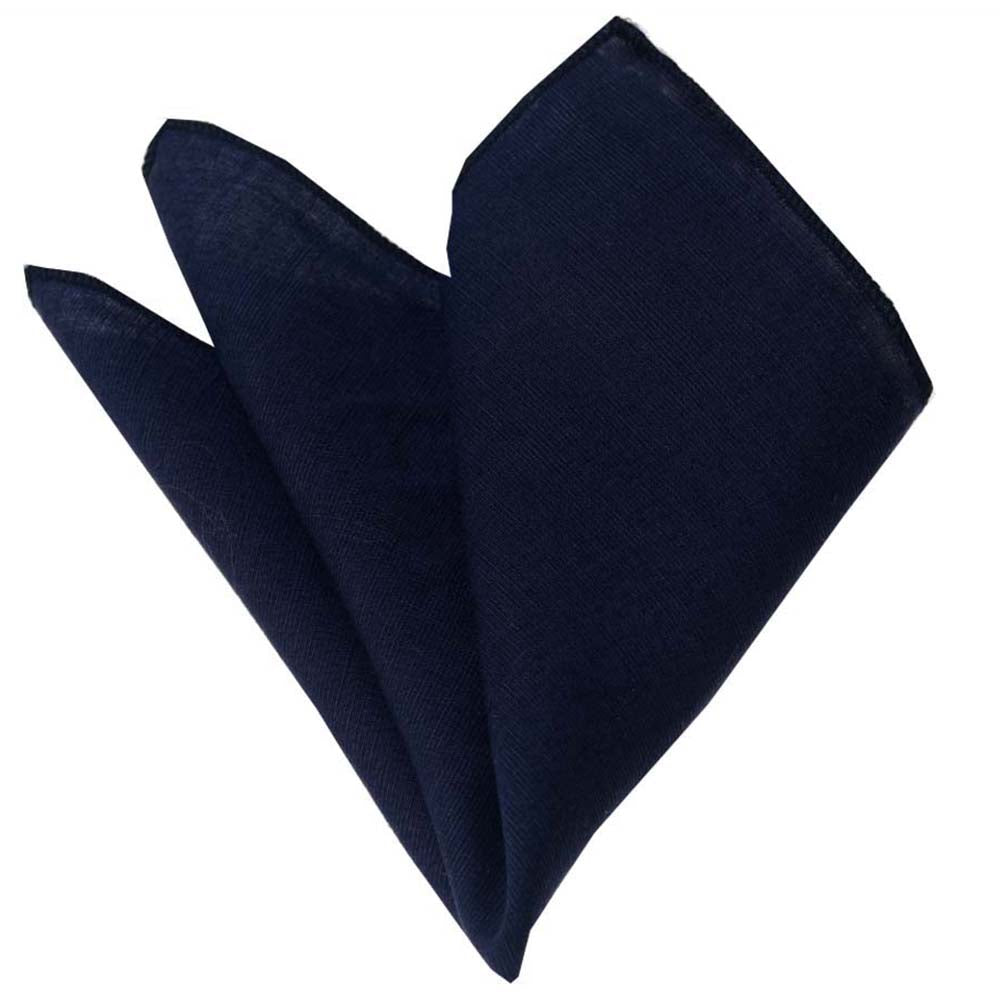 Navy Blue Mens Pocket Square - Premium Silk Handkerchiefs for Suits