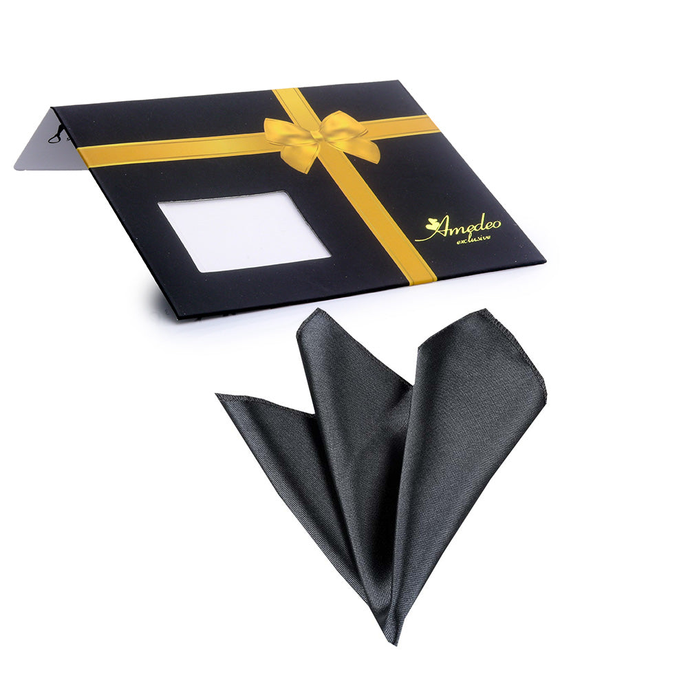 Charcoil Grey Mens Pocket Square - Premium Silk Handkerchiefs for