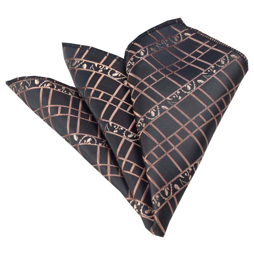 Brown Black Mens Pocket Square - Premium Silk Handkerchiefs for Suits