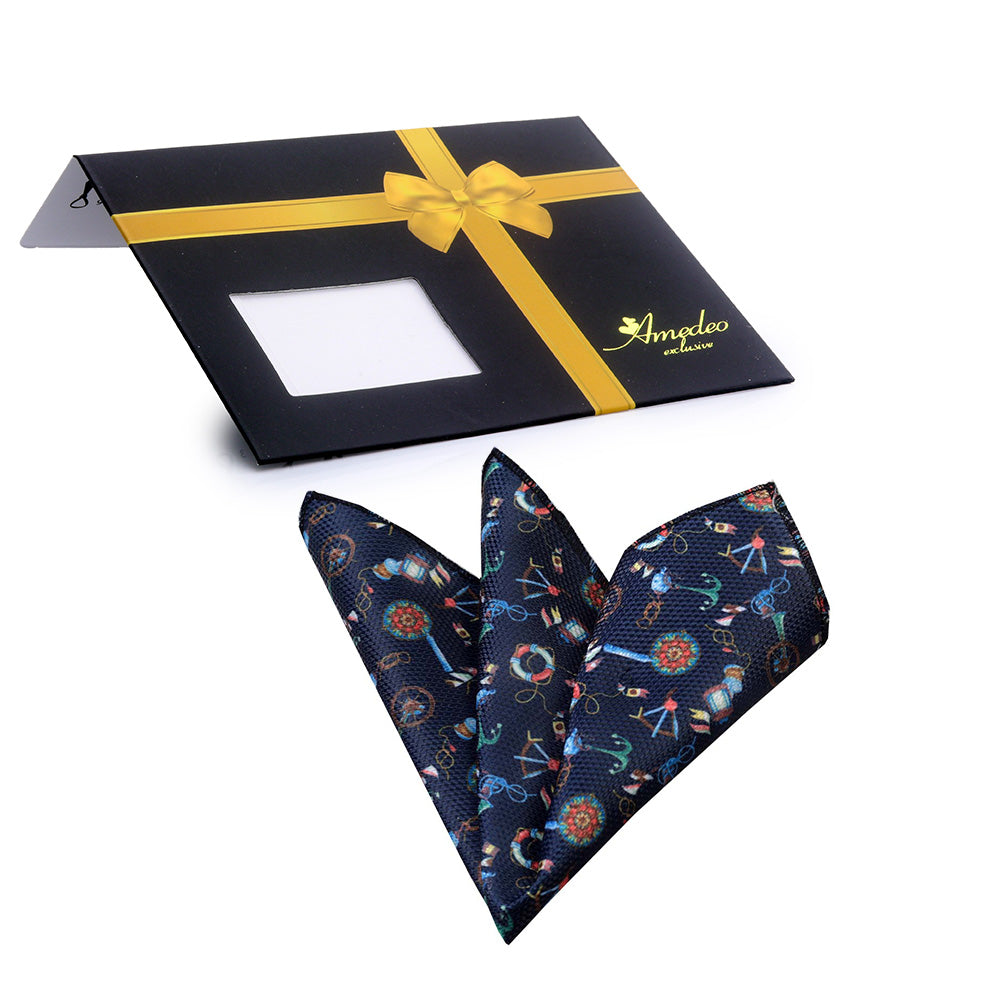 Multi Color Funky Style Mens Pocket Square - Premium Silk