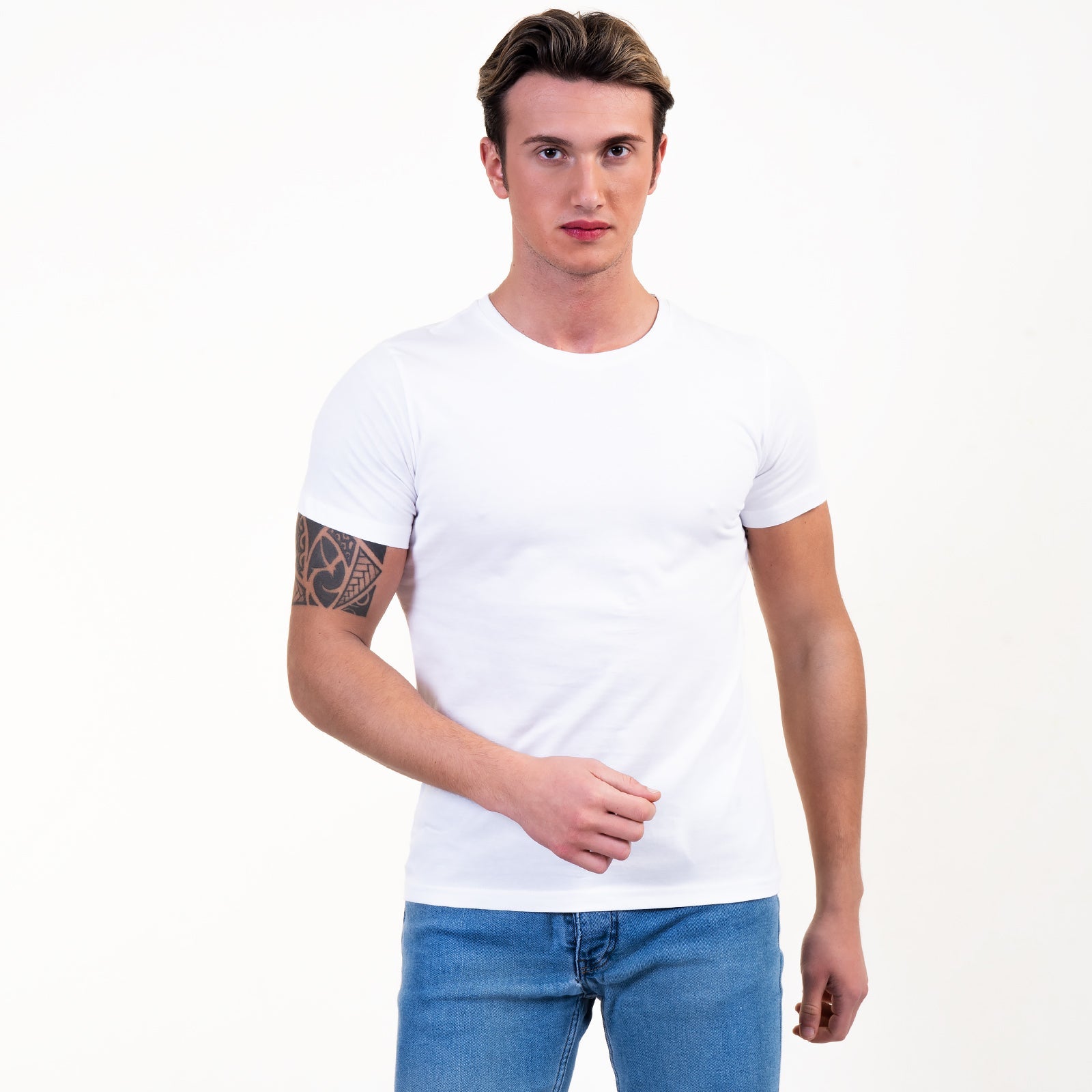 White European Made & Designed Premium Quality T-Shirt - Crew Neck