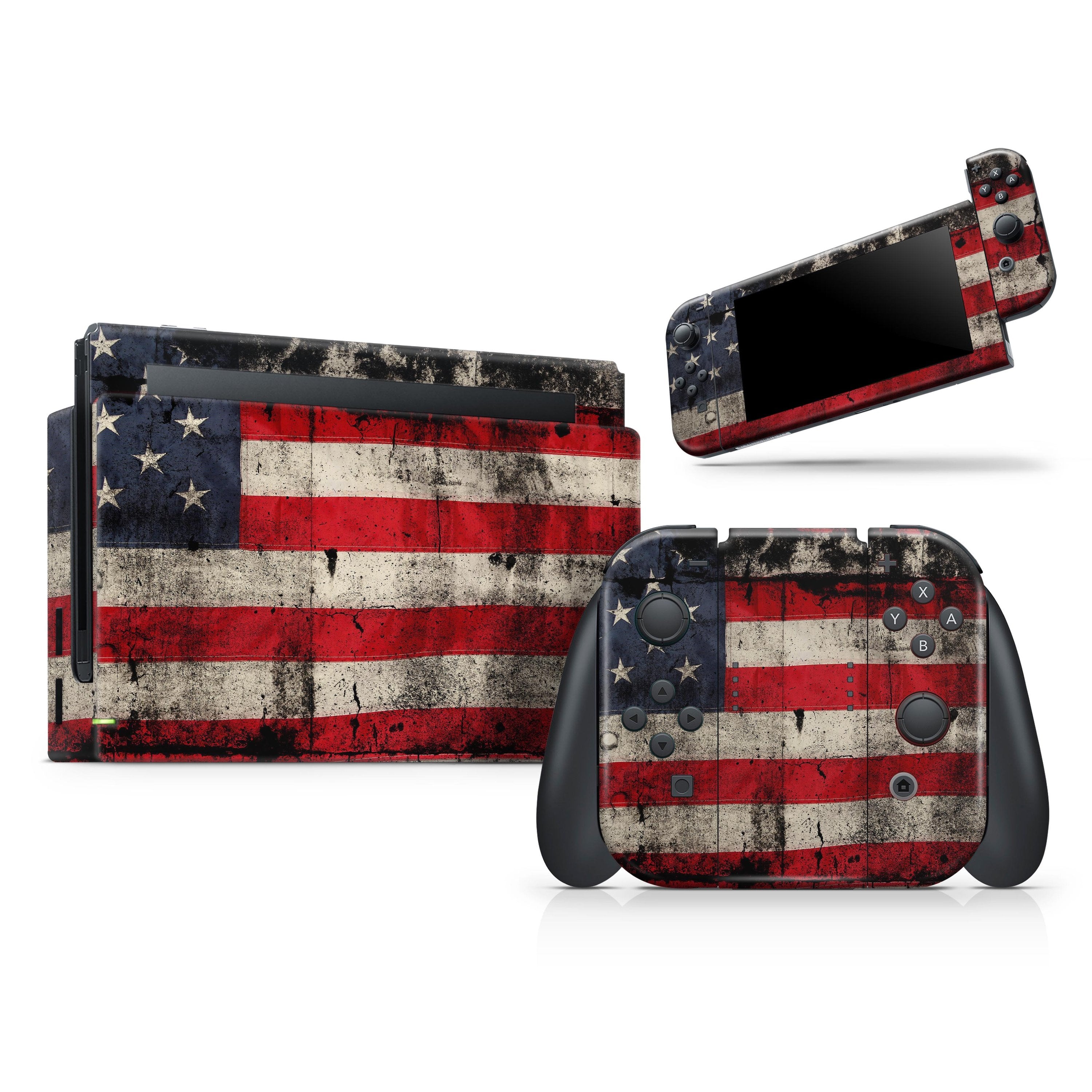 American Distressed Flag Panel - Full Body Skin Decal Wrap Kit for