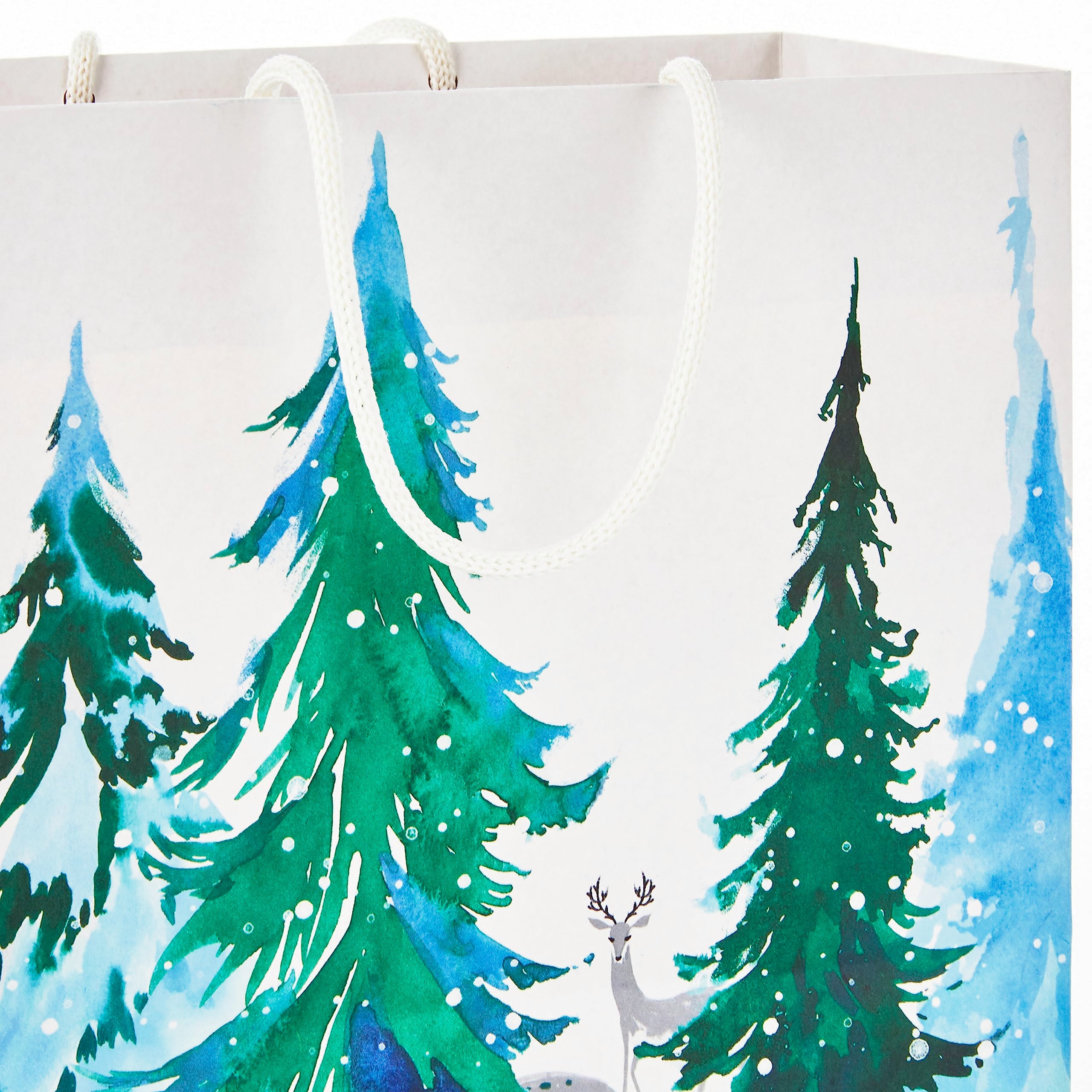 Hallmark Christmas Gift Bags - White with Wreaths, Snowflakes and Trees (8 Recyclable Bags: 3 Small 6", 3 Medium 9", 2 Large 13") for Holiday Parties, Hanukkah, Winter Weddings