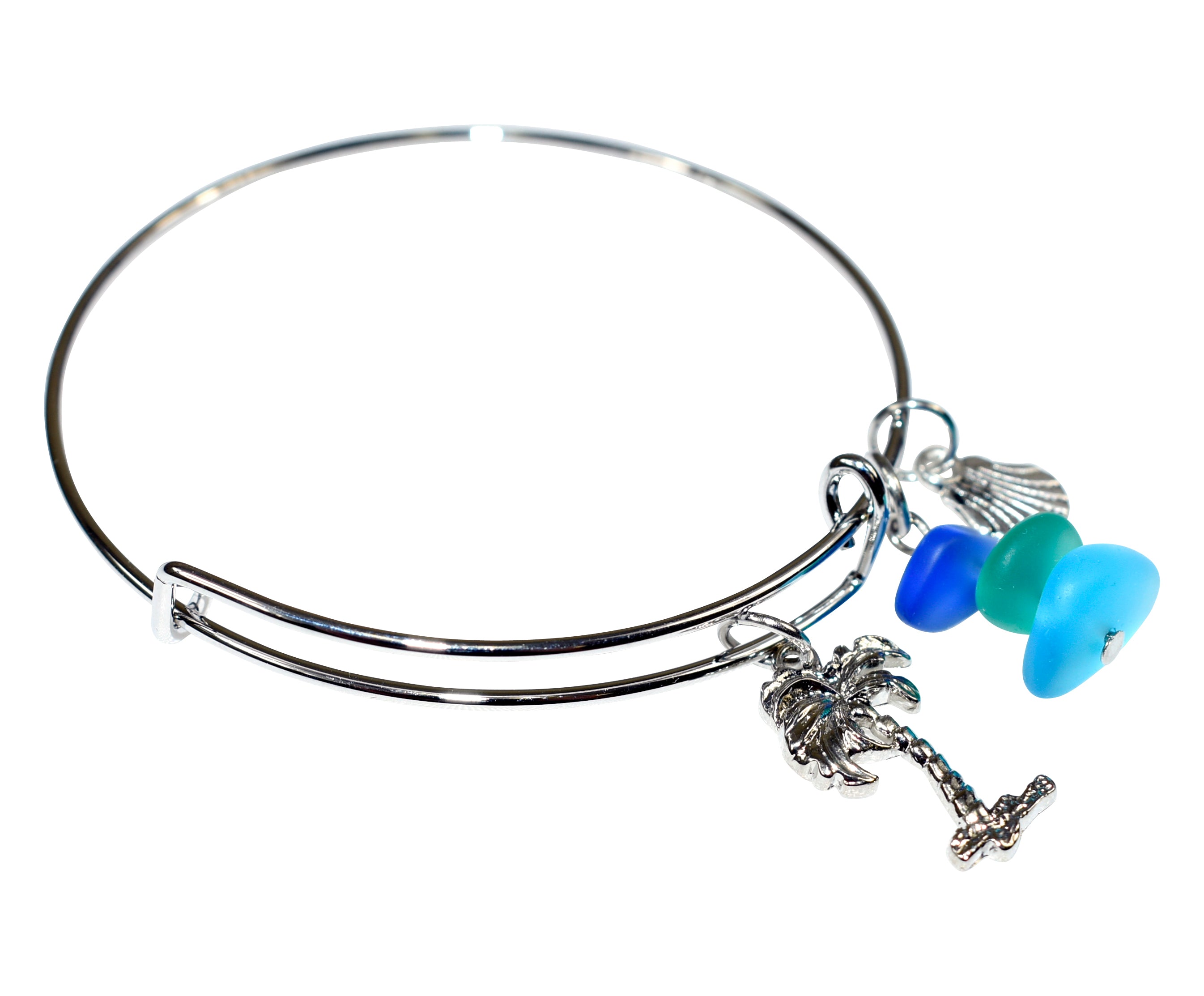 Palm Tree Adjustable Bangle Bracelet