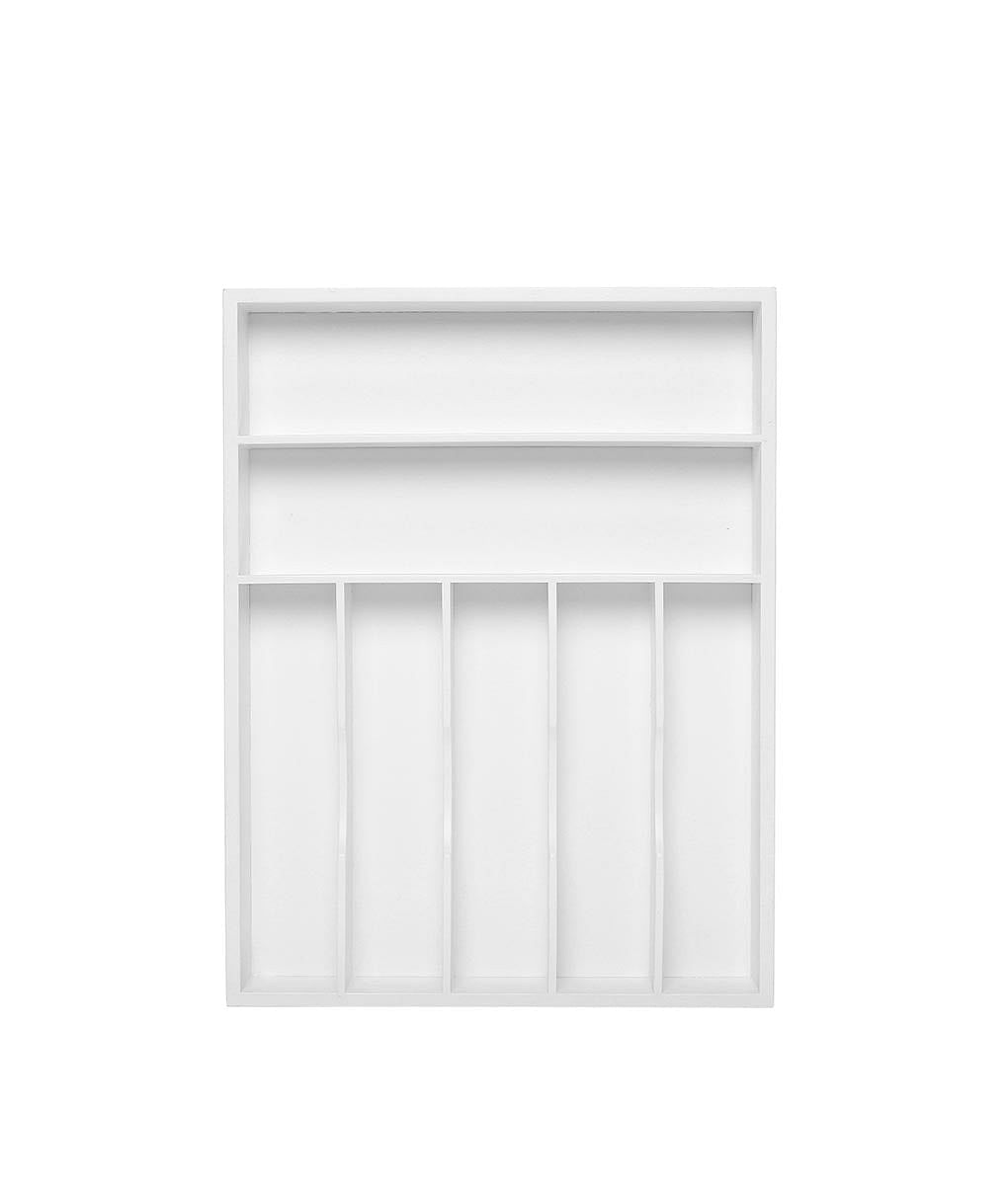 Silverware Tray Drawer Organizer, White