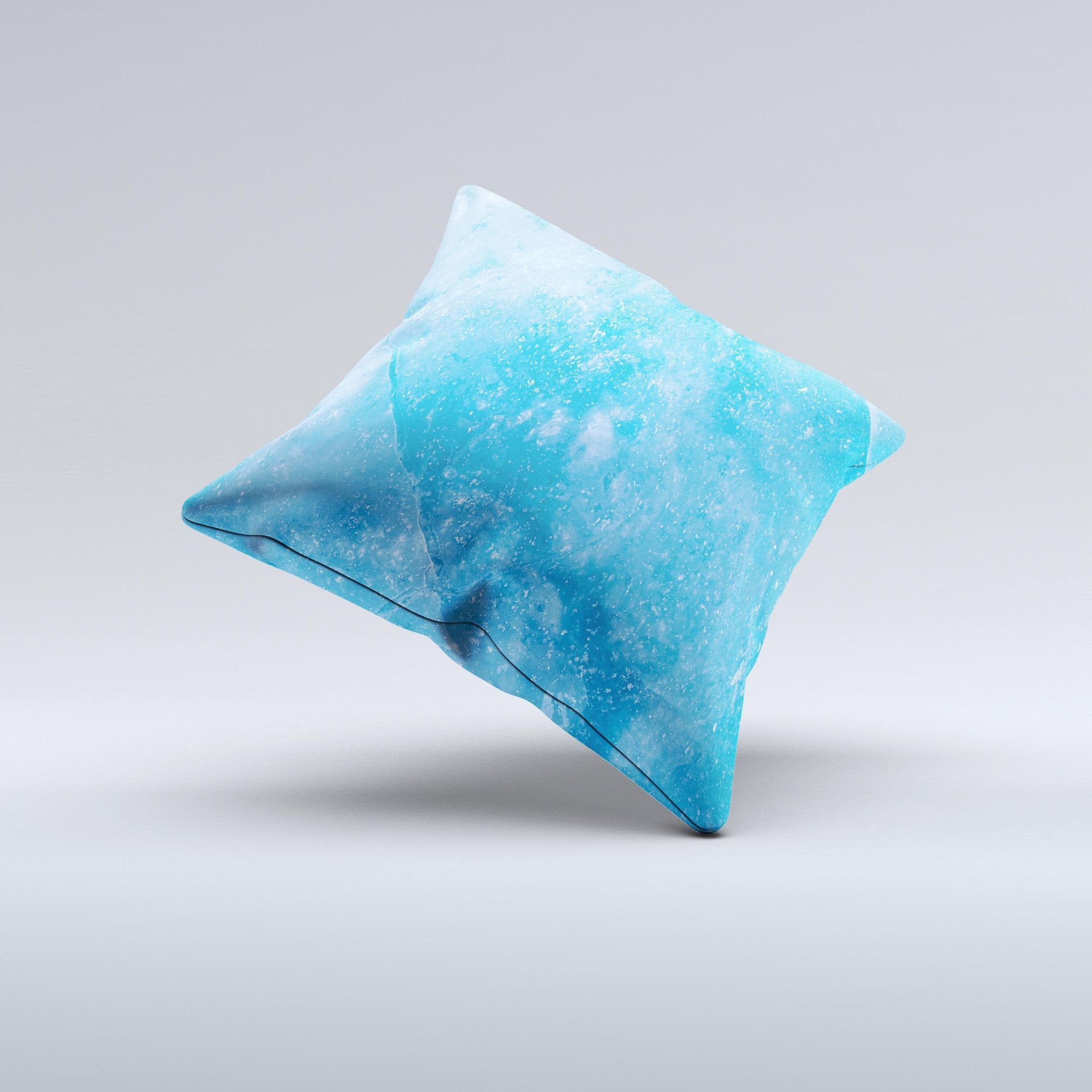 Blue Ice Surface ink-Fuzed Decorative Throw Pillow