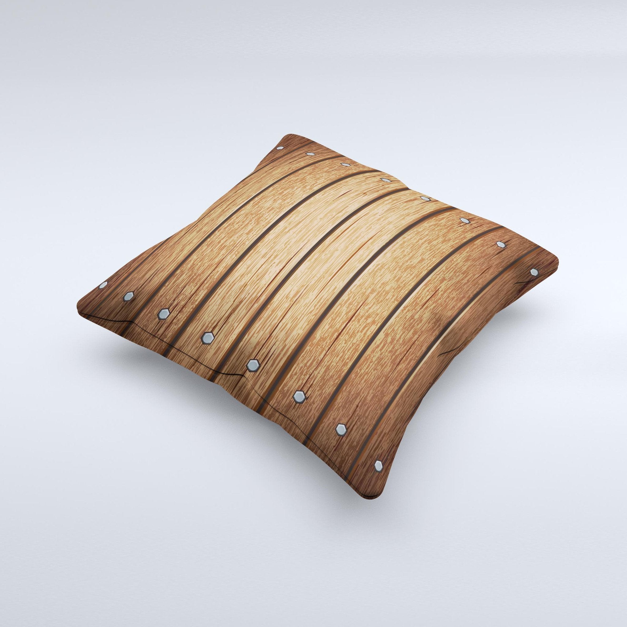 Bolted Wood Planks Ink-Fuzed Decorative Throw Pillow