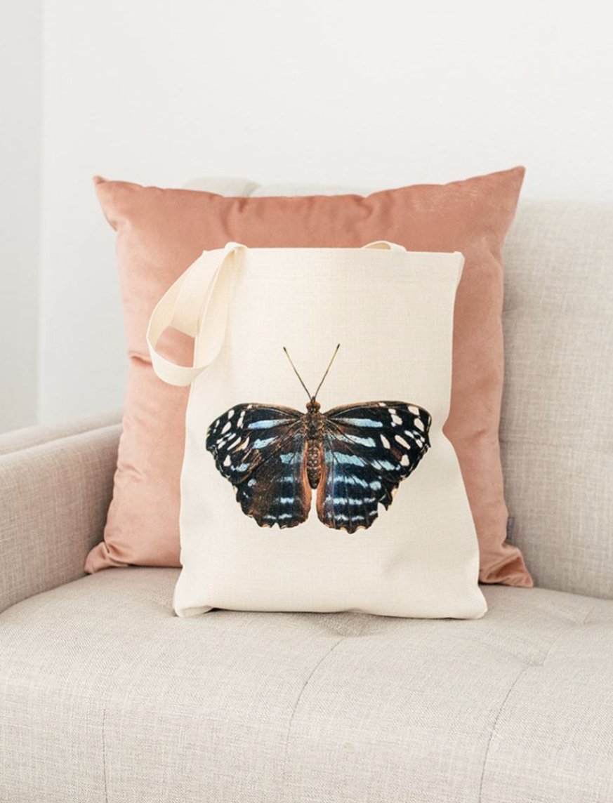 Blue Butterfly Tote, Father's Day Gift