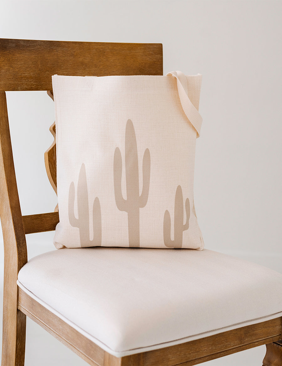 Sage Saguaro Linen Tote Bag, Mother's Day Gift