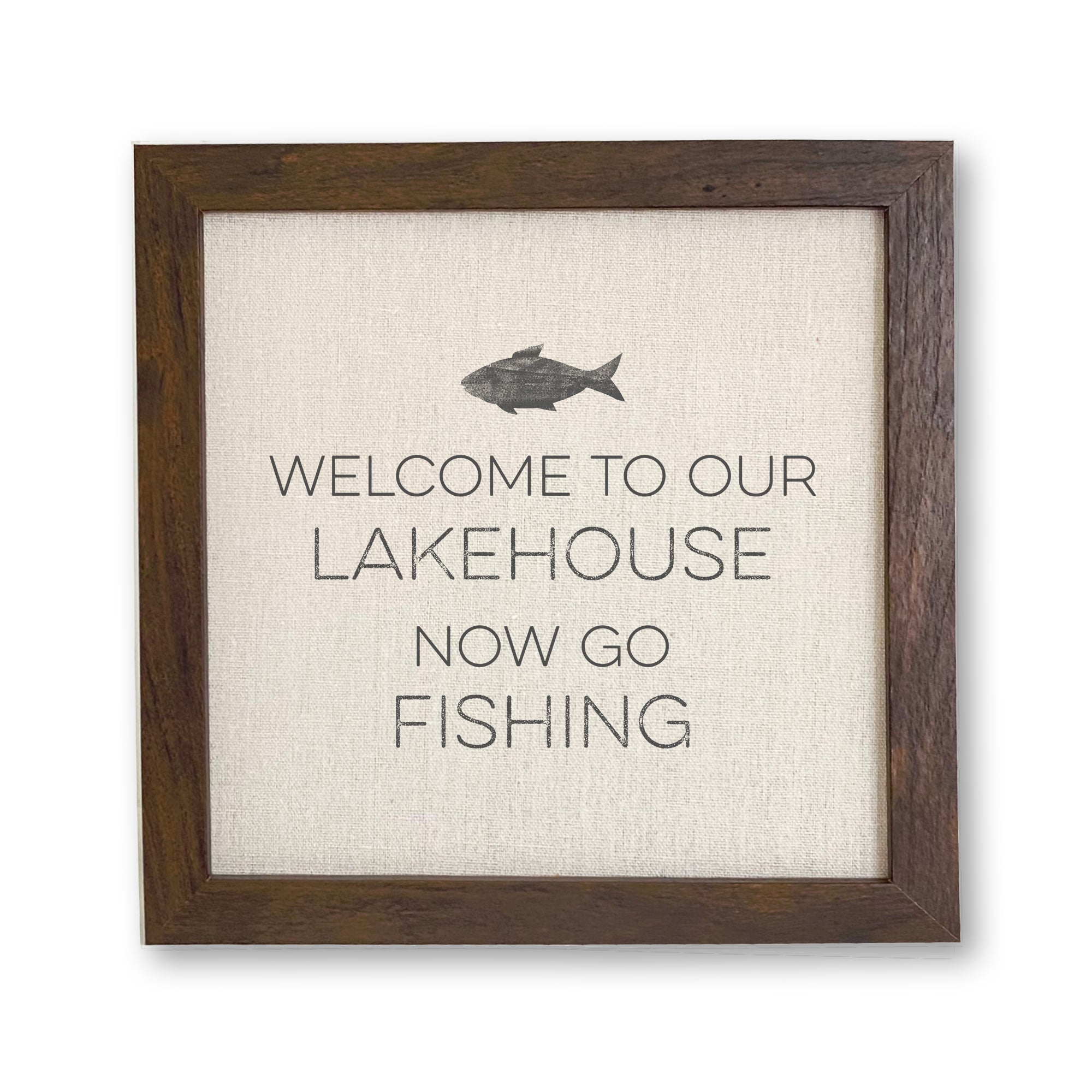 Welcome Lakehouse (Fish) - Framed Sign