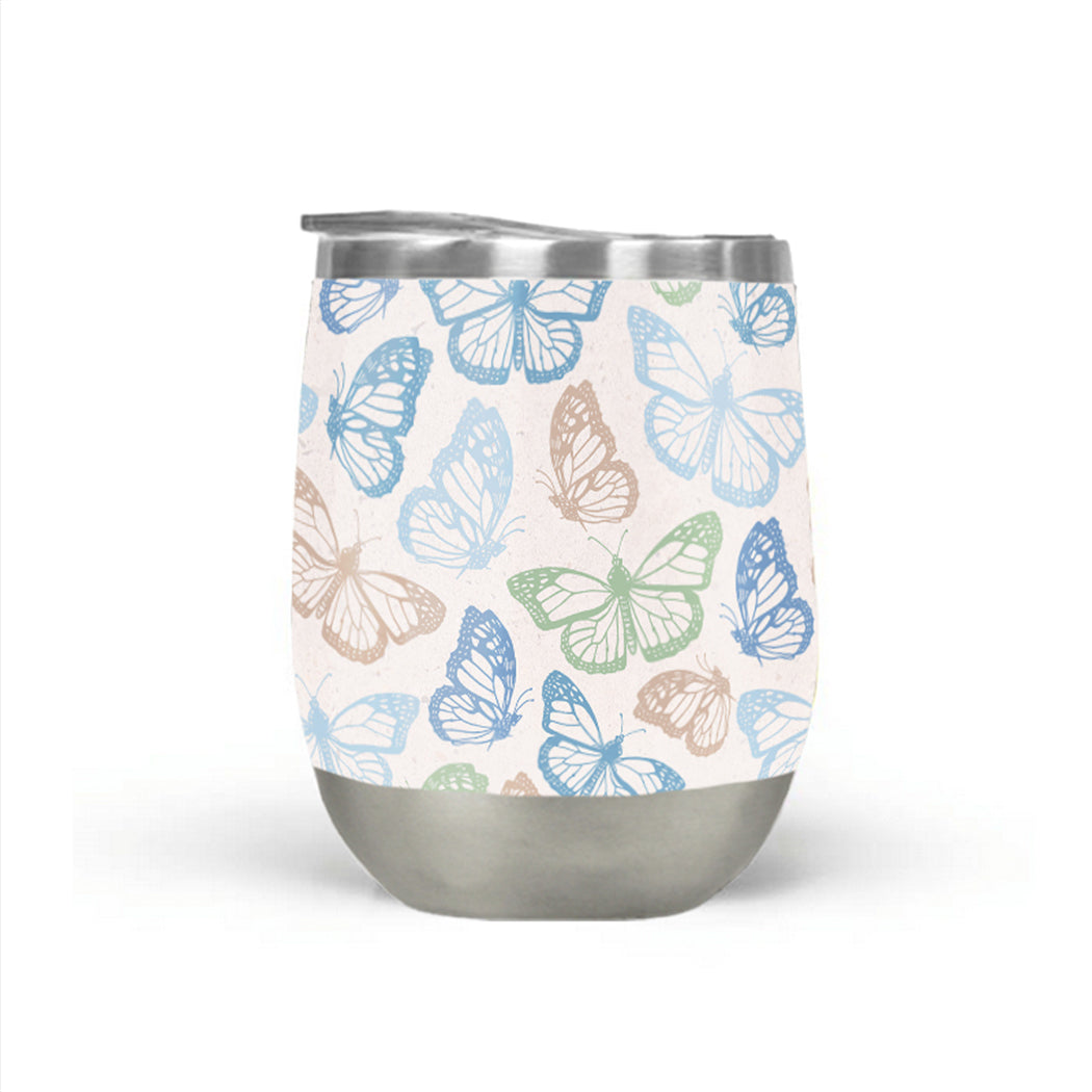 Blue Butterfly Wine Tumbler