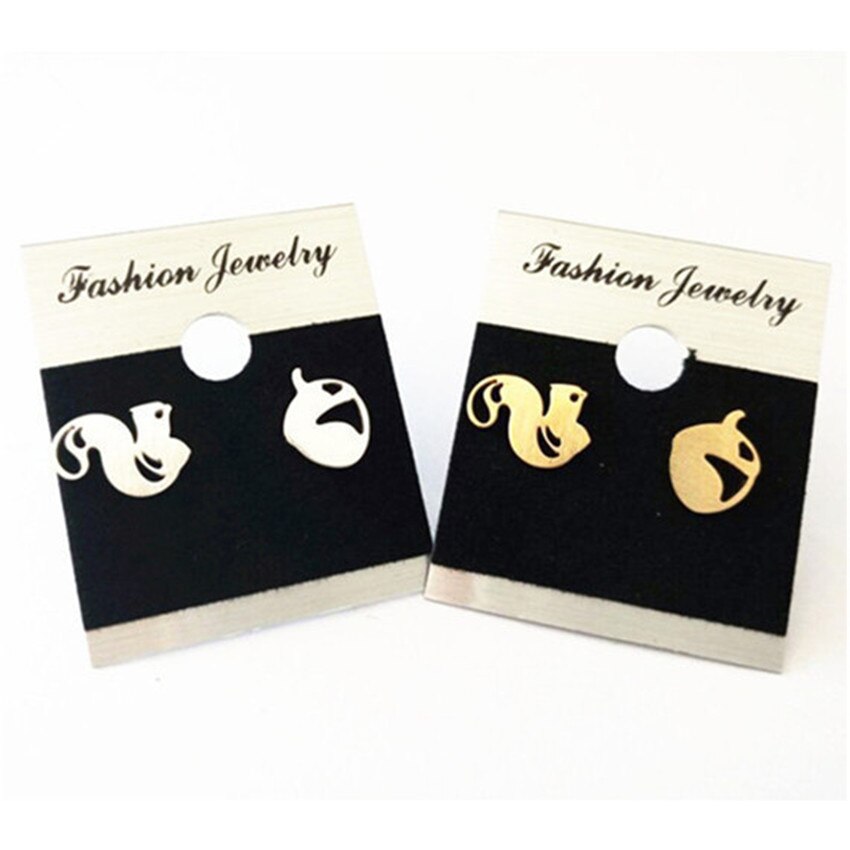 Cute Jungle Animals Personalized Squirrel Ear Stud