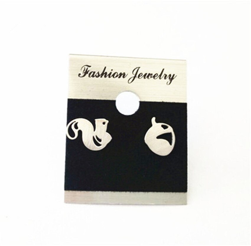 Cute Jungle Animals Personalized Squirrel Ear Stud