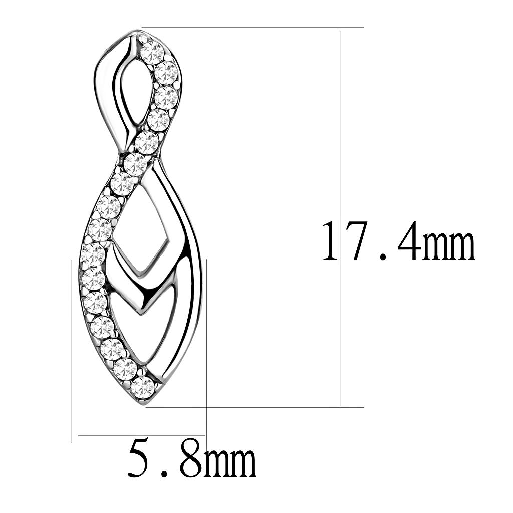 DA176 - High polished (no plating) Stainless Steel Earrings with AAA