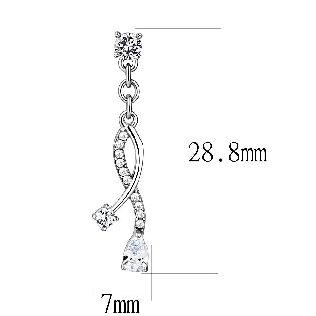 DA190 - High polished (no plating) Stainless Steel Earrings with AAA G