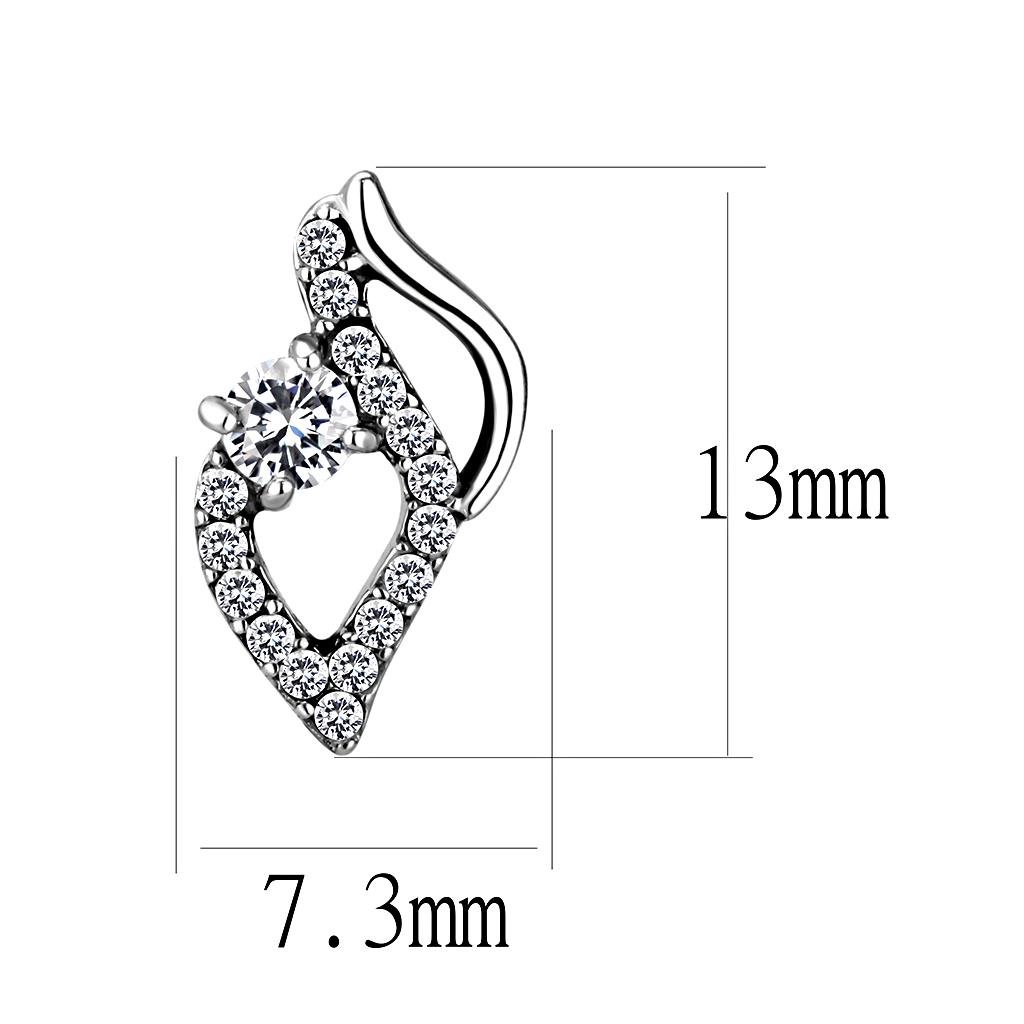 DA199 - High polished (no plating) Stainless Steel Earrings with AAA