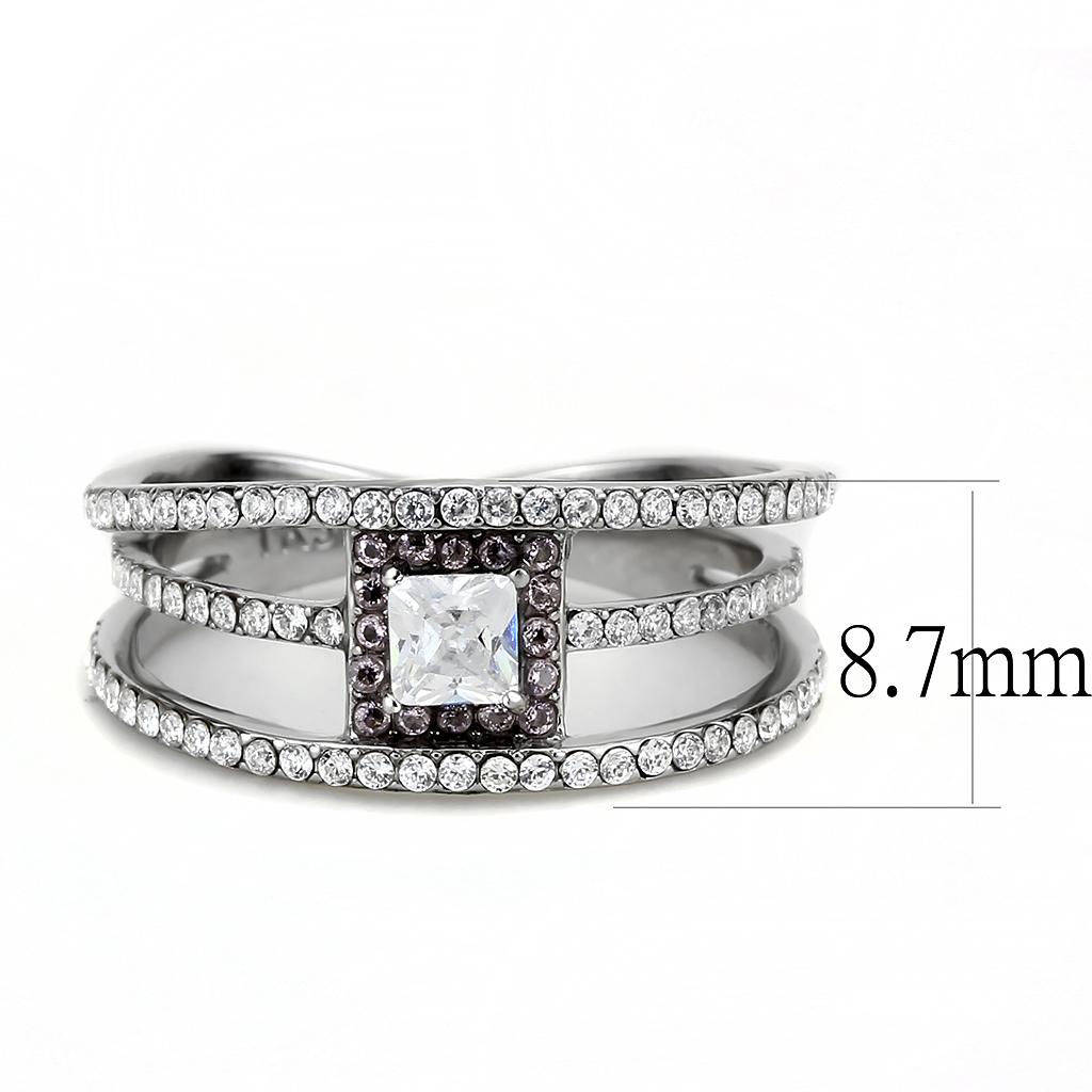 DA257 - High polished (no plating) Stainless Steel Ring with AAA Grade