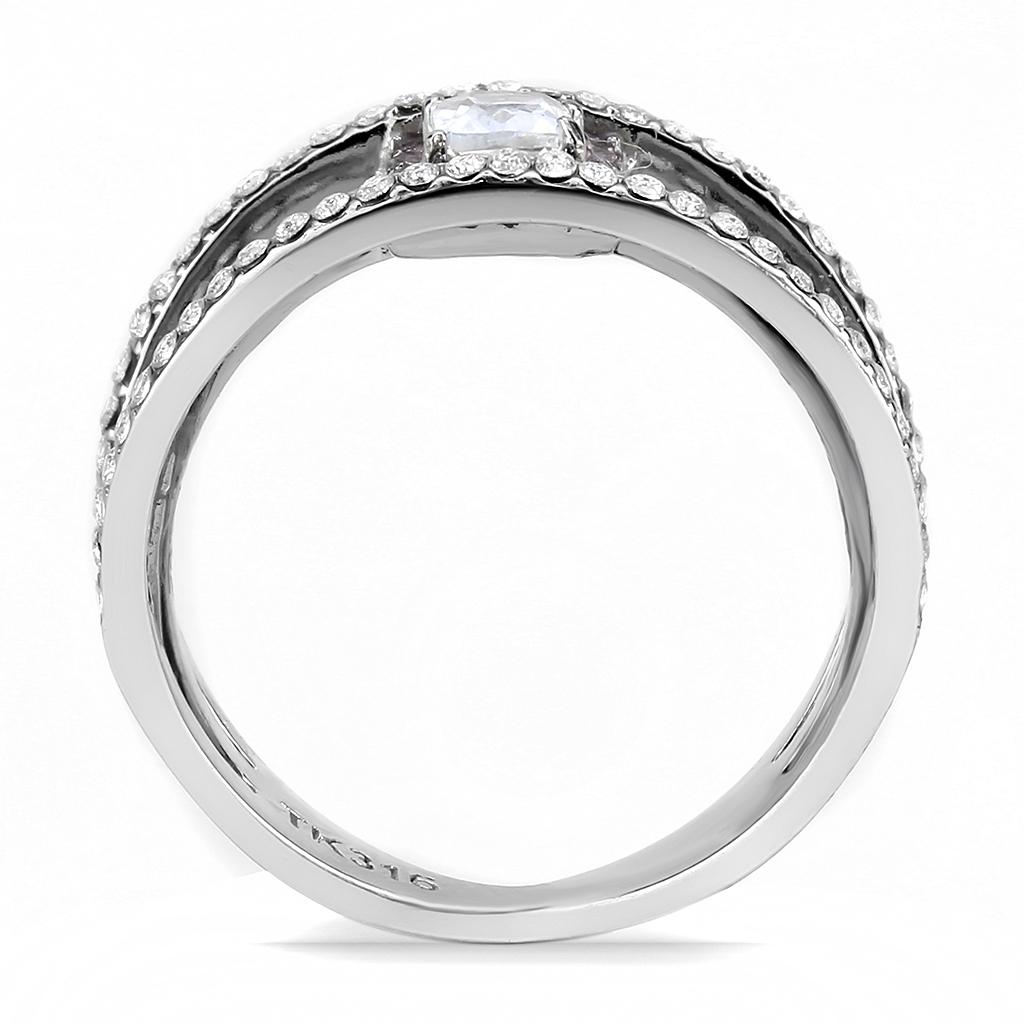 DA257 - High polished (no plating) Stainless Steel Ring with AAA Grade