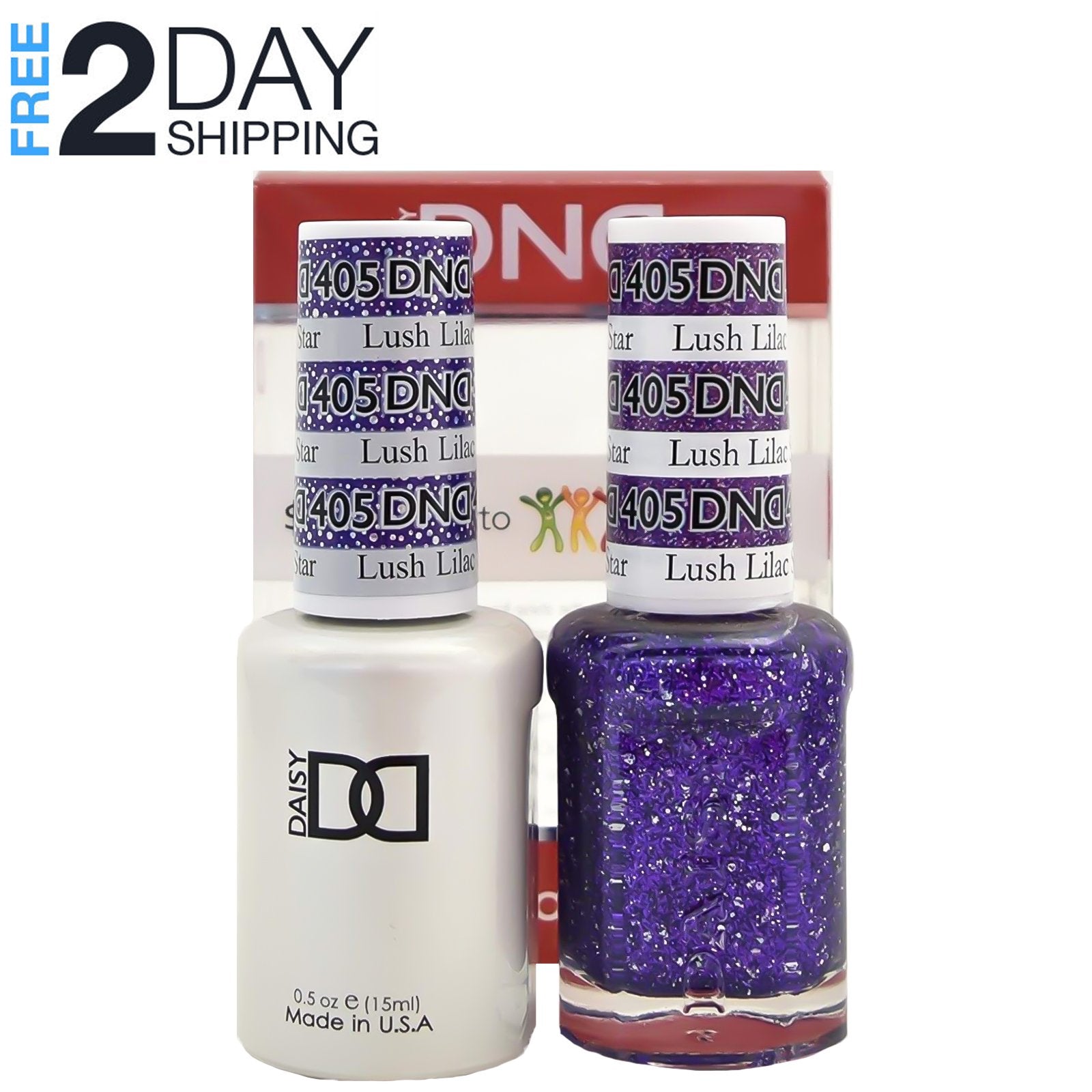 DND Gel Nail Polish & Nail Lacquer Set Soak Off Duo Set #405 Lush