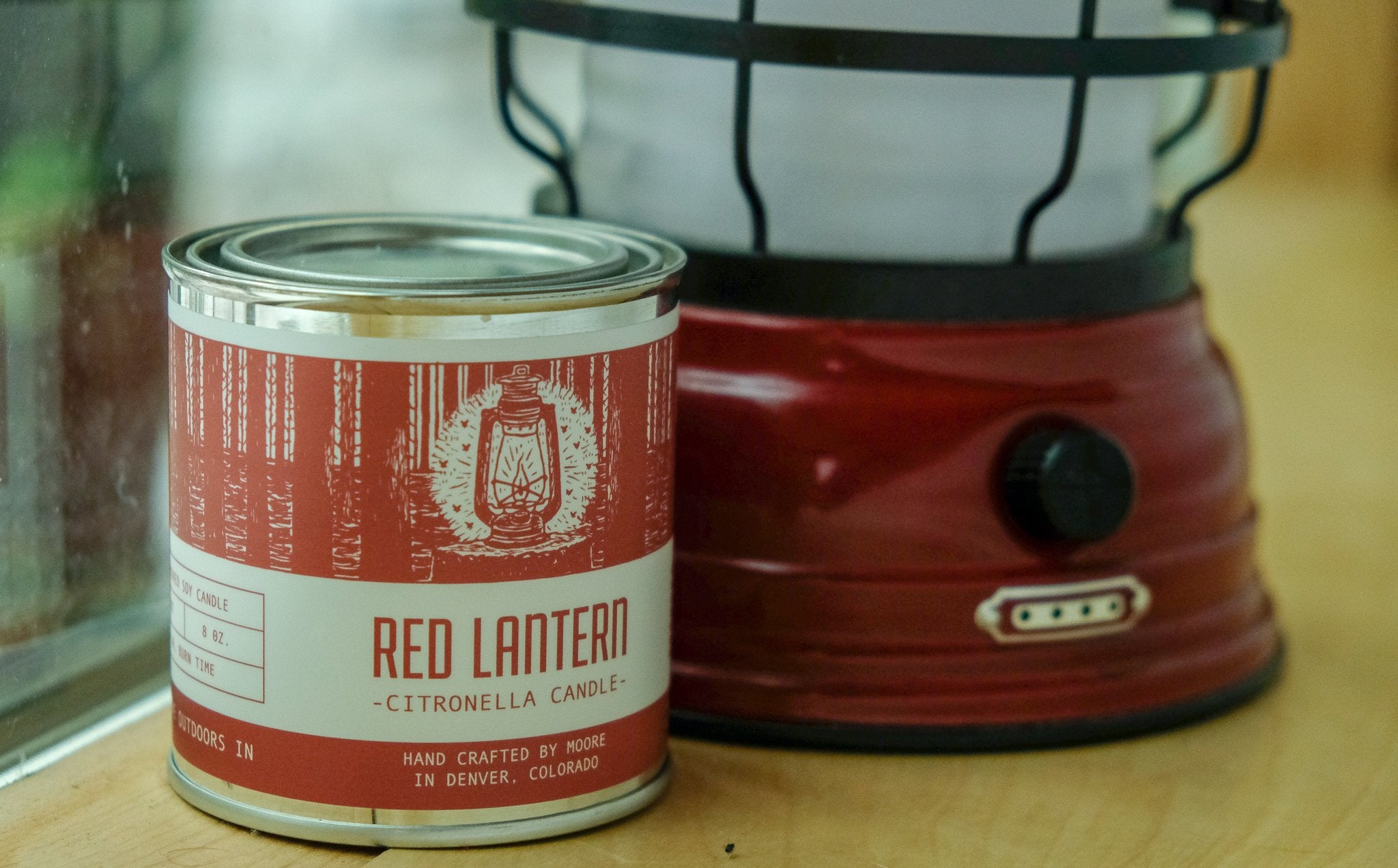 Red Lantern Citronella Candle