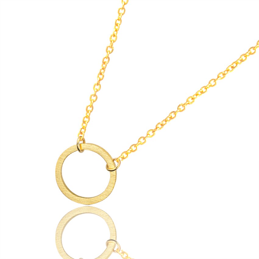 Dainty Circle Necklace Stainless Steel Chain Karma