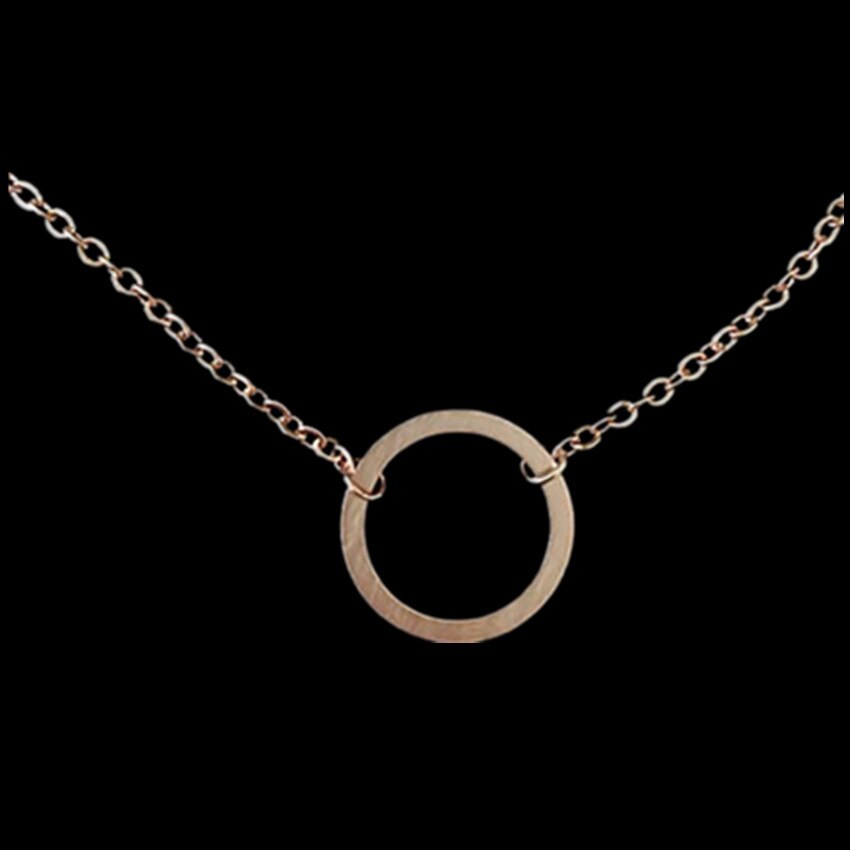 Dainty Circle Necklace Stainless Steel Chain Karma