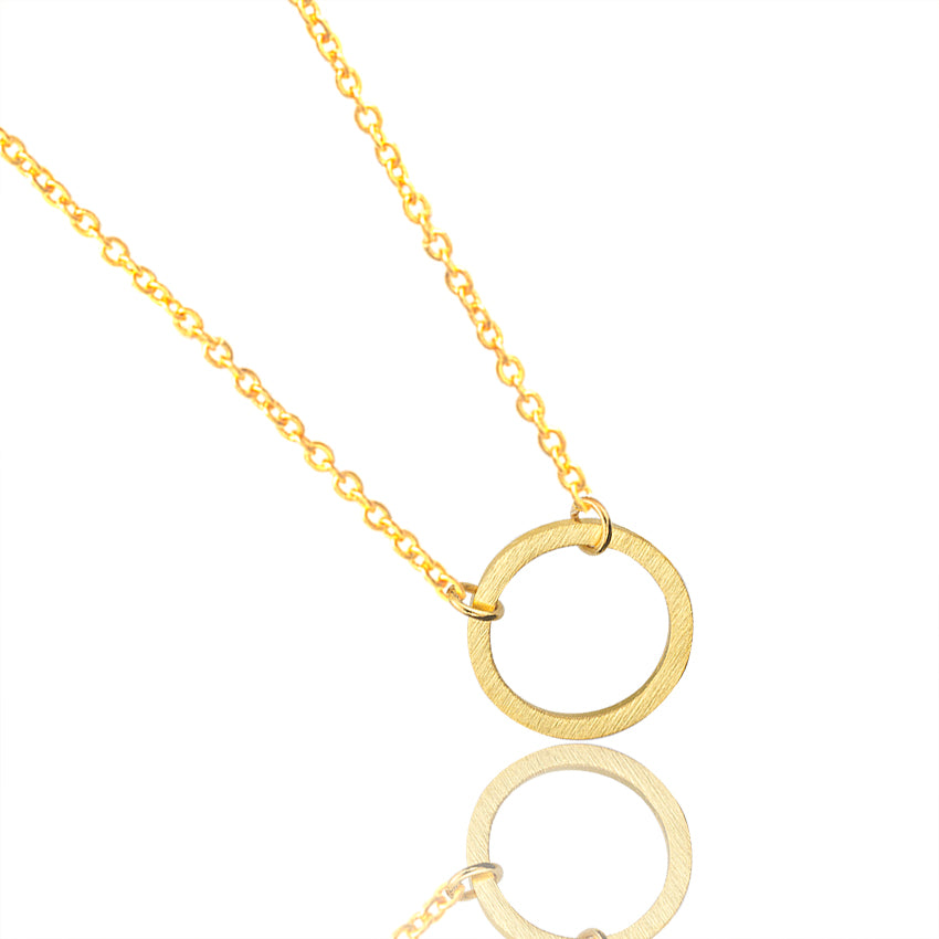 Dainty Circle Necklace Stainless Steel Chain Karma