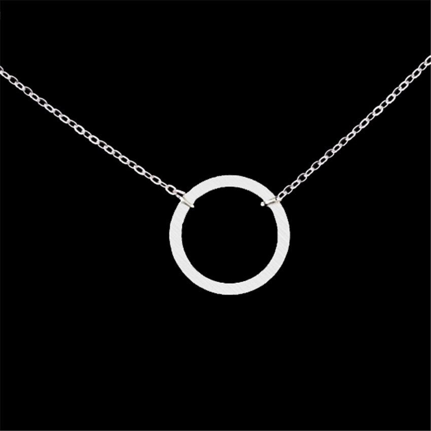 Dainty Circle Necklace Stainless Steel Chain Karma