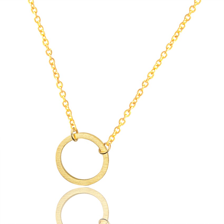 Dainty Circle Necklace Stainless Steel Chain Karma