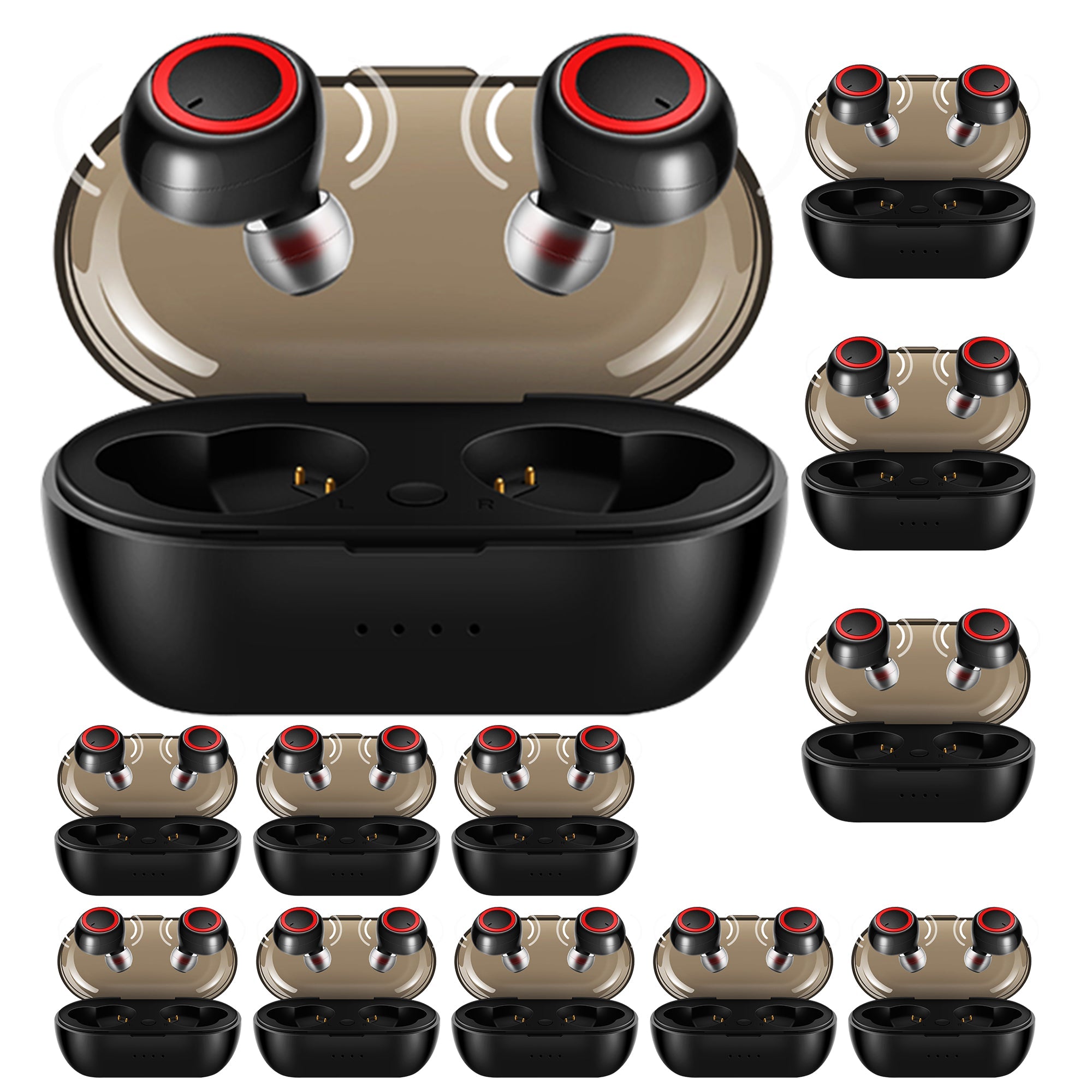 Wireless Earbuds Black 2 Pieces Noise Canceling Headphones EP01 2PCS