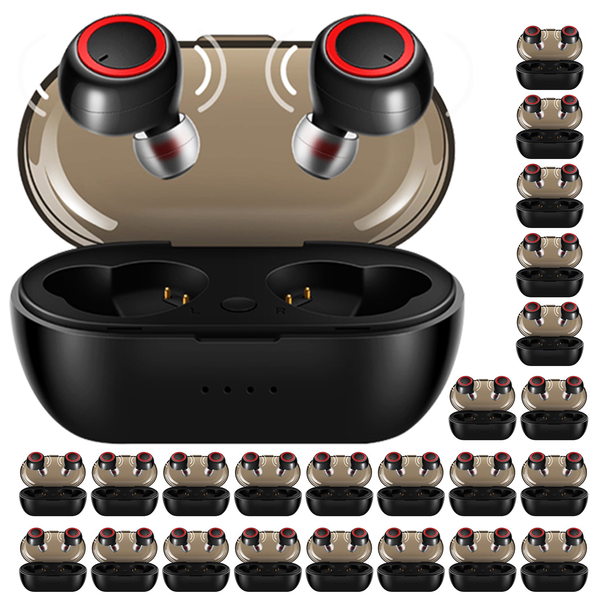 Wireless Earbuds Black 2 Pieces Noise Canceling Headphones EP01 2PCS