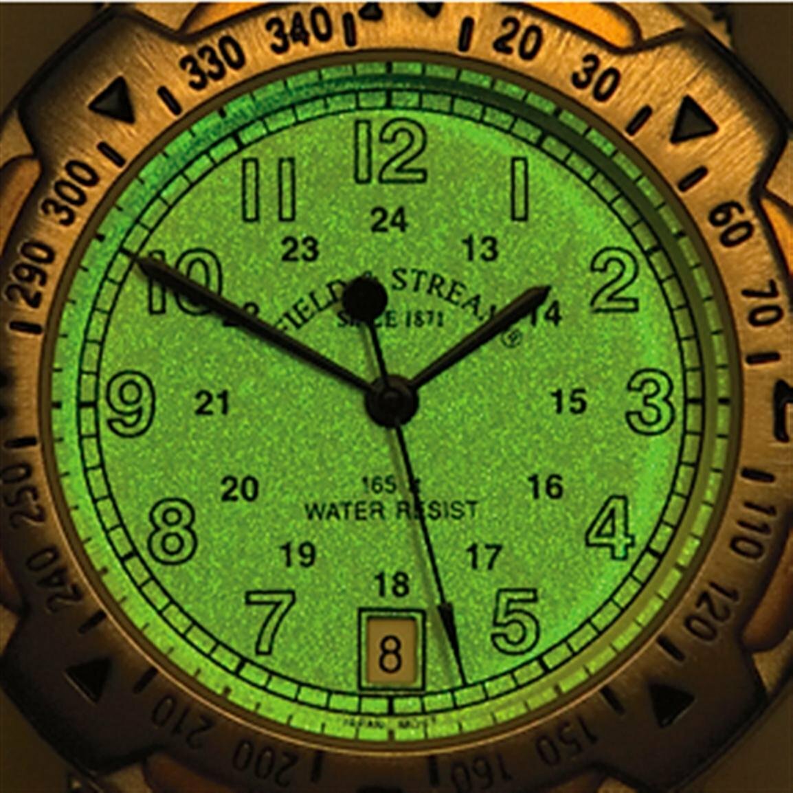 Field & Stream Camp Master Green Dial Multi-Function Pocket Watch