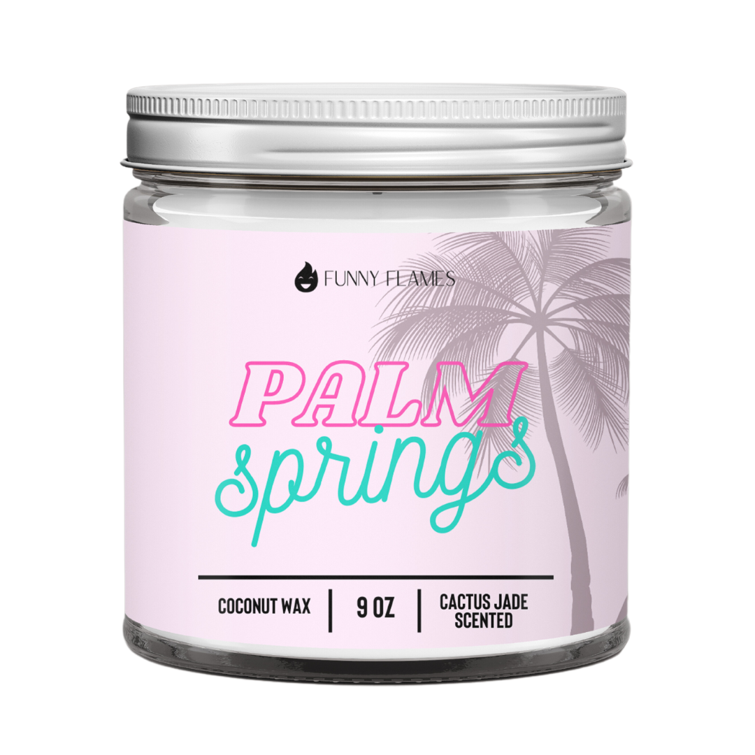 Funny Flames Palm Springs Cactus Jade Scented Candle