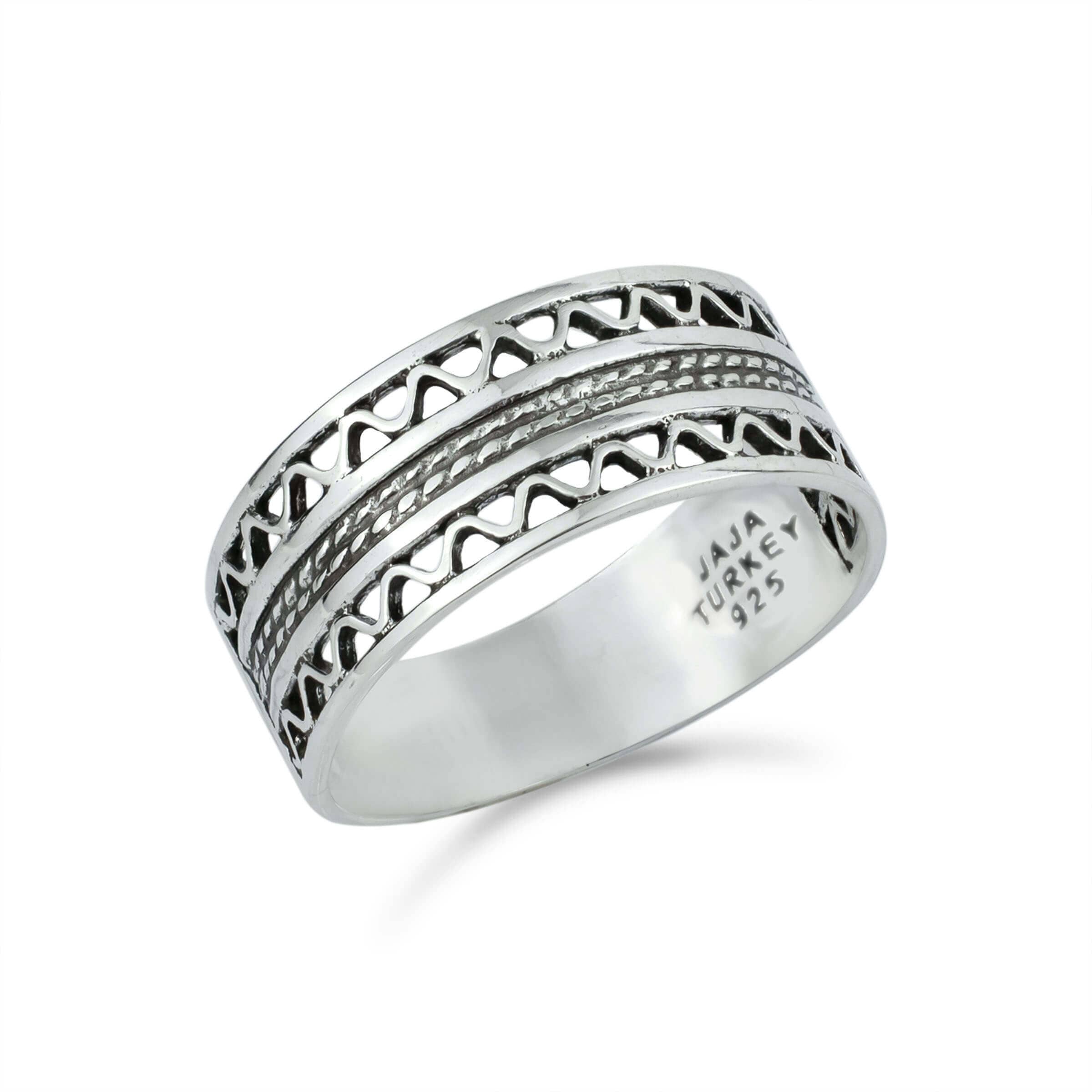 Filigree Art Women Silver Band Ring