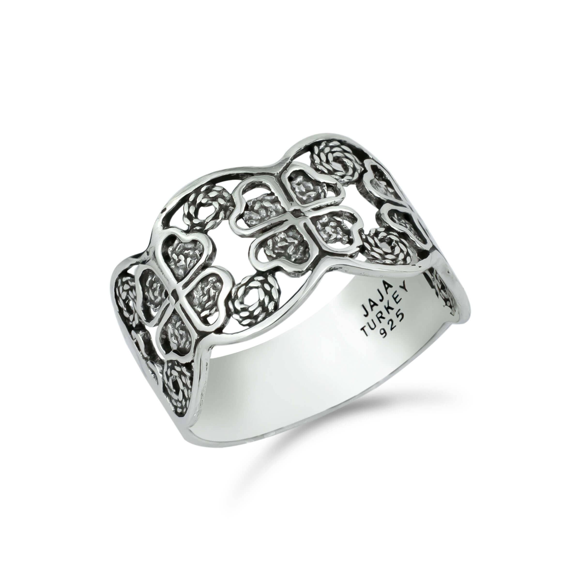 Filigree Art Women Silver Band Ring