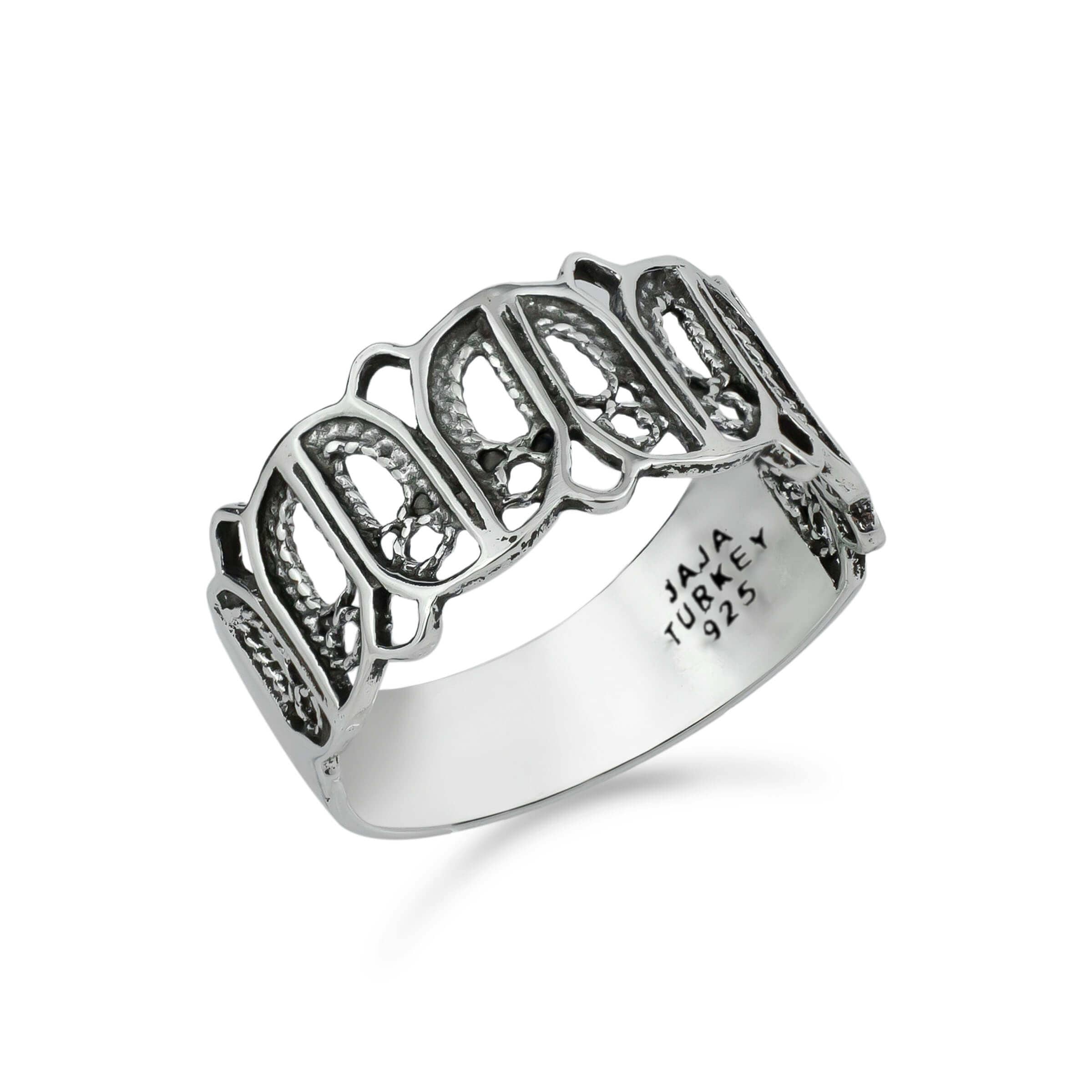 Filigree Art Women Silver Band Ring