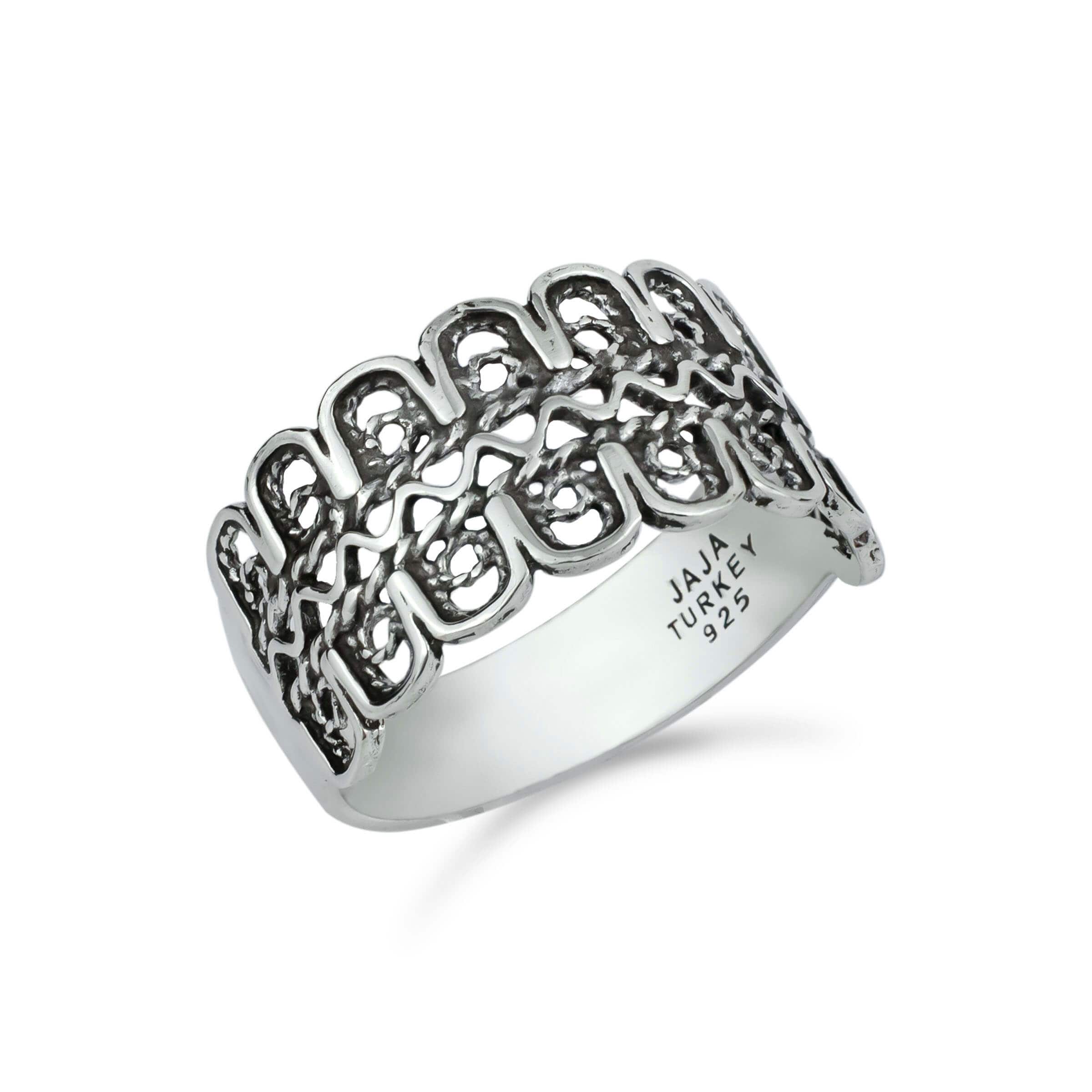 Filigree Art Women Silver Band Ring