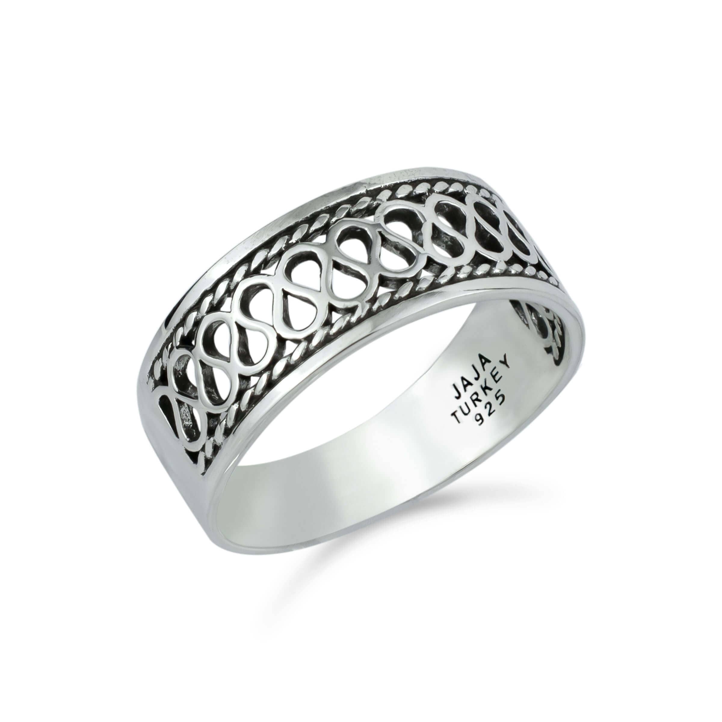 Filigree Art Women Silver Band Ring