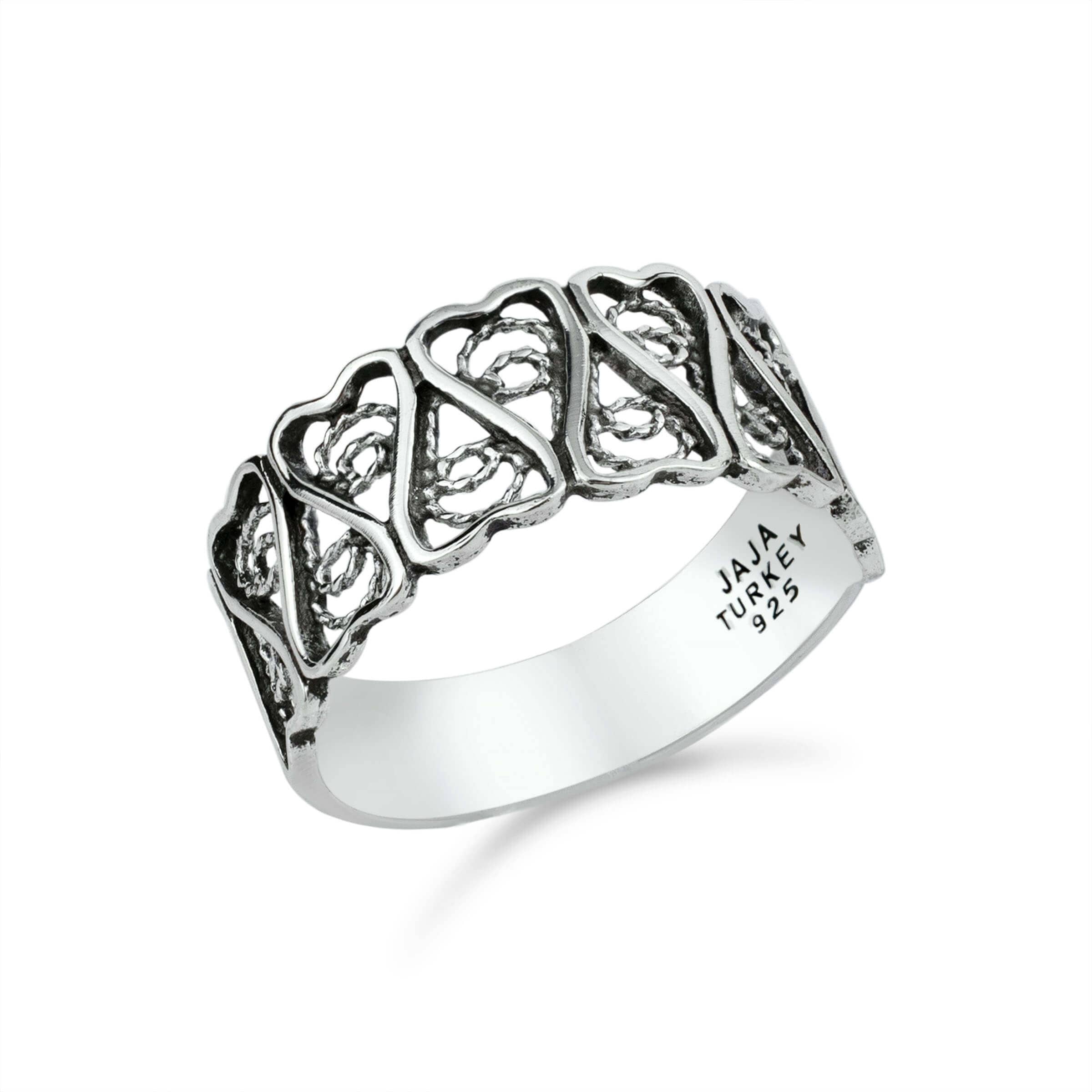 Filigree Art Women Silver Band Ring